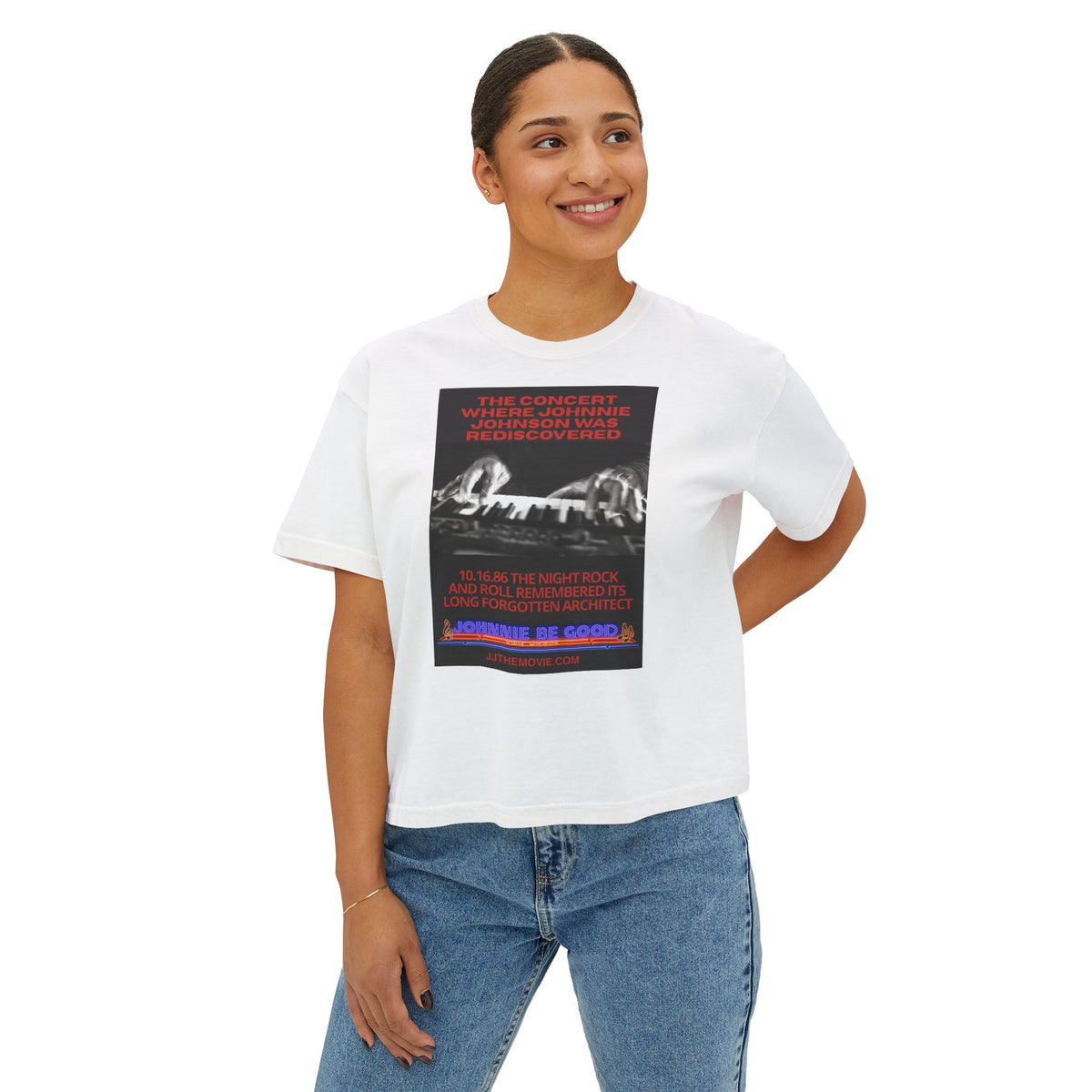 'The Concert: Johnnie Johnson' Ticket Design Graphic Boxy Tee