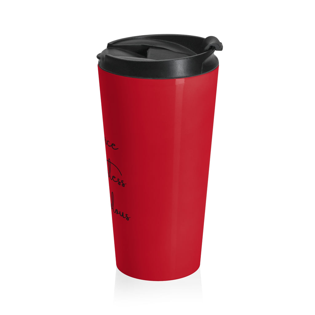 Fierce Fearless Fabulous Travel Mug — Red Stainless Steel Insulated Tumbler