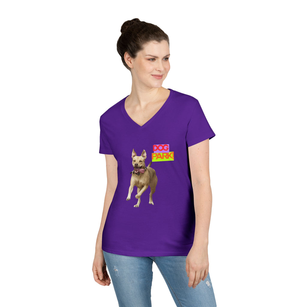 Dog Park V-Neck Tee for Women