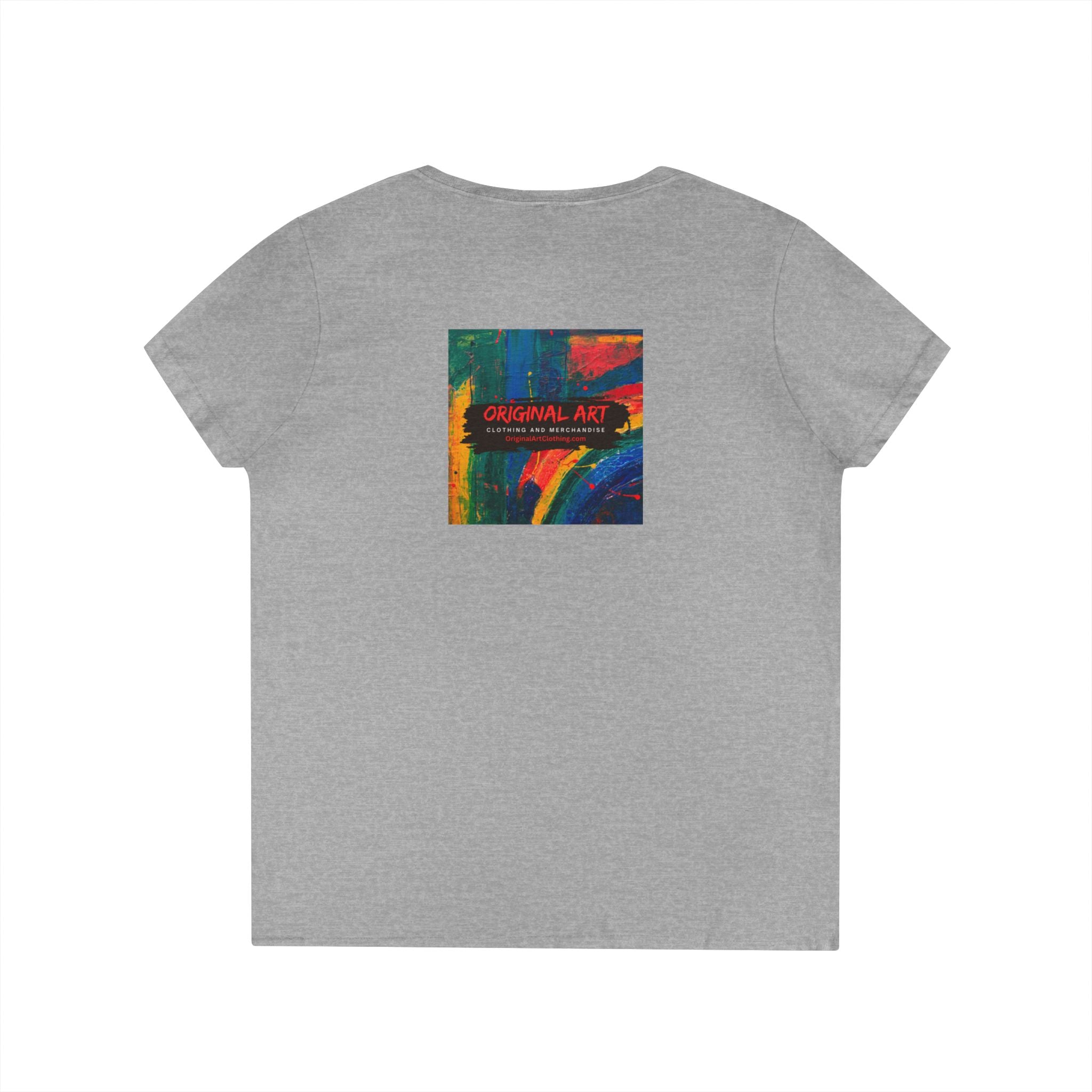 "Fancy" V-Neck Tee — 'Fancy' Cute Rainbow Graphic