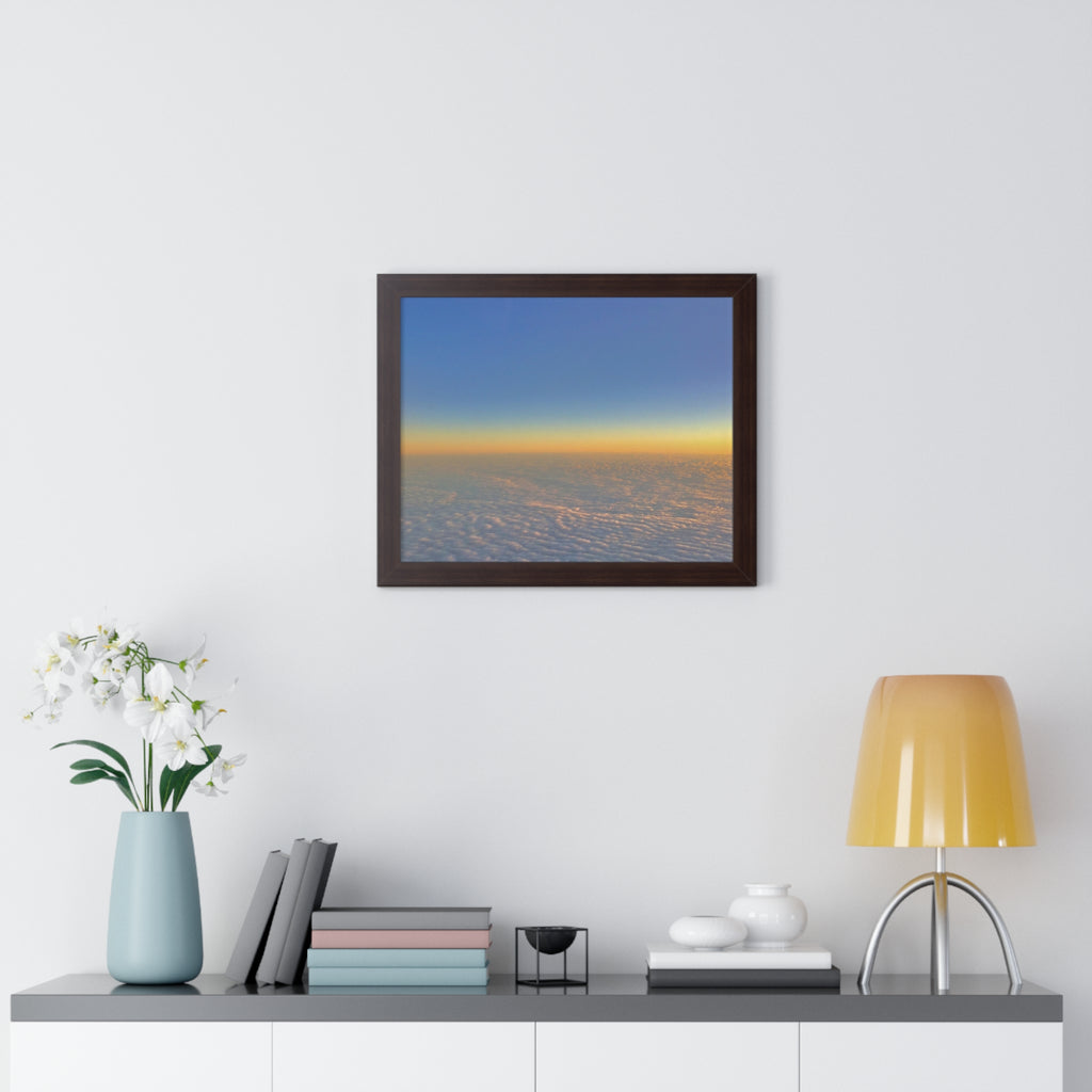 Sunset Over Clouds Framed Horizontal Poster