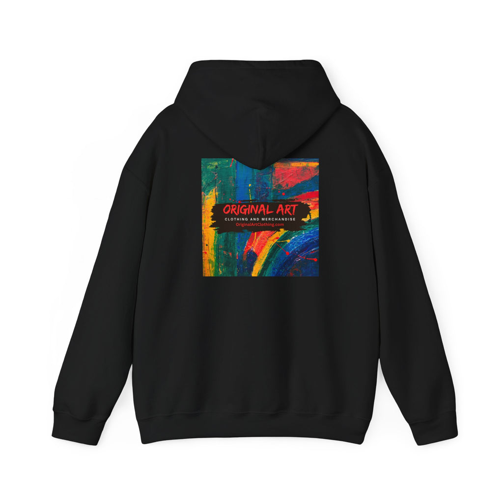 "Producing is My Super Power!" Retro Arcade Girl Graphic Hoodie — "Original Art" Back Print