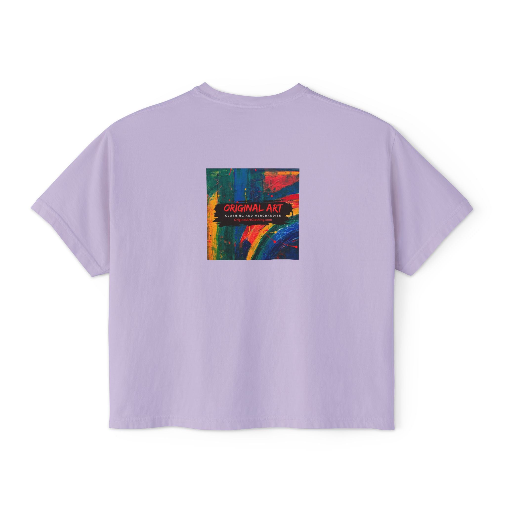 "TV News Producers Spiral INTO Control"... Women's Boxy Tee, Trendy Graphic Shirt, Casual Wear, Gift for TV Lovers, Summer Top, Artsy Tee