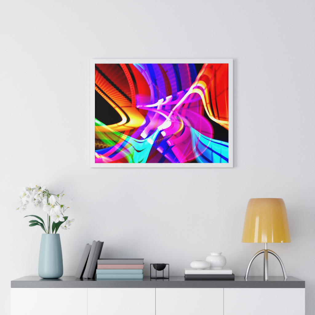 Original Light Painting Photograph Framed Colorful Wall Art