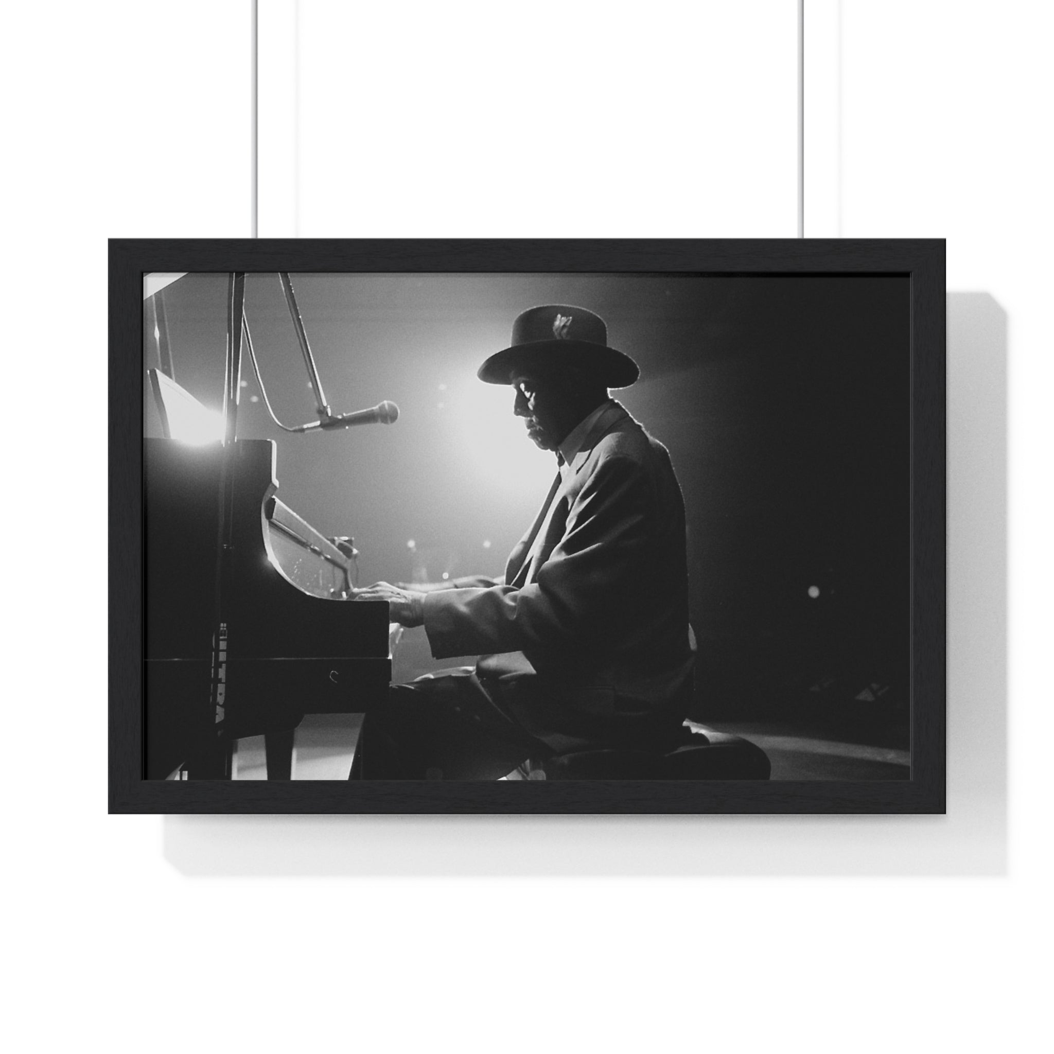 Hall of Fame piano great Johnnie Johnson — Black & White Vintage Music Wall Art