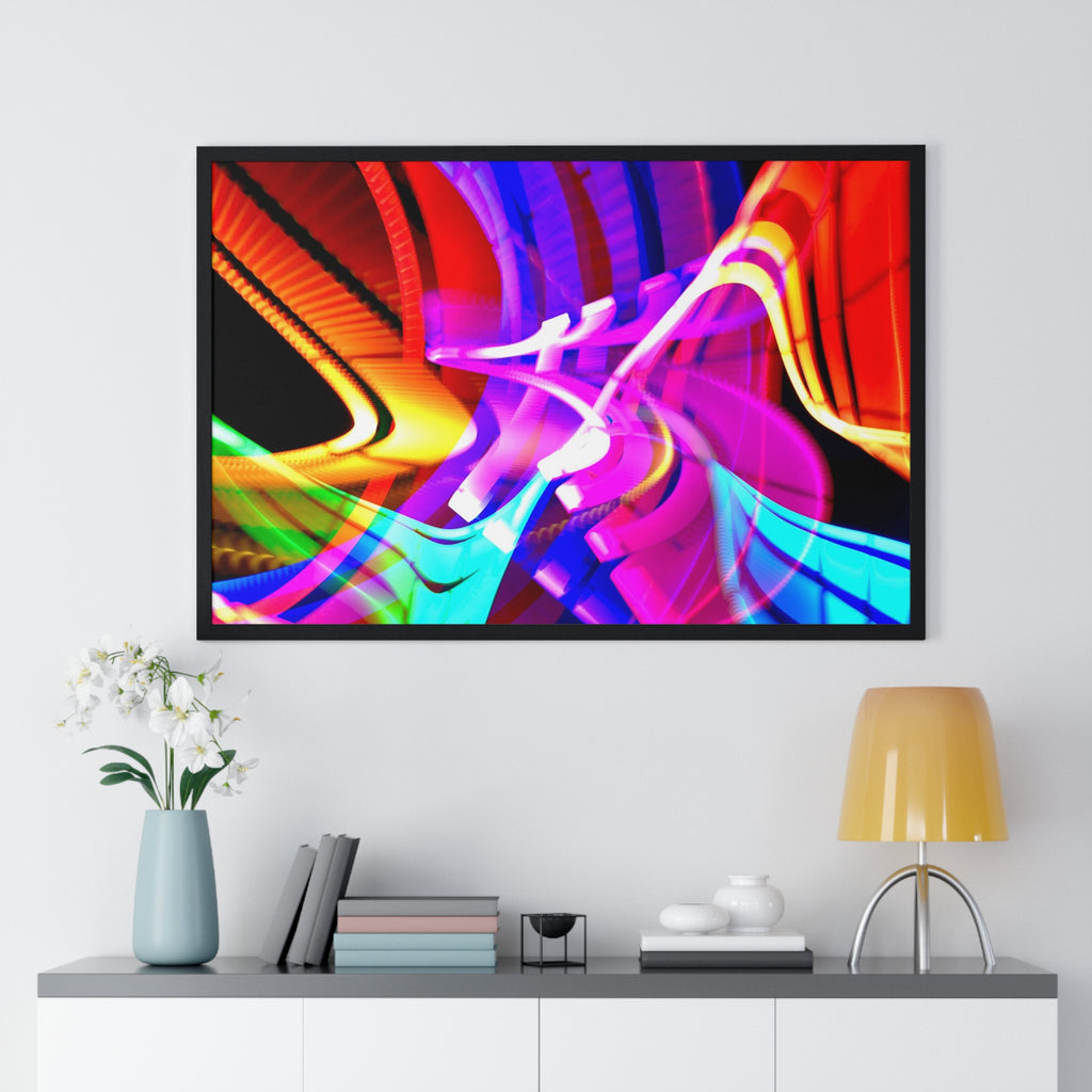 Original Light Painting Photograph Framed Colorful Wall Art