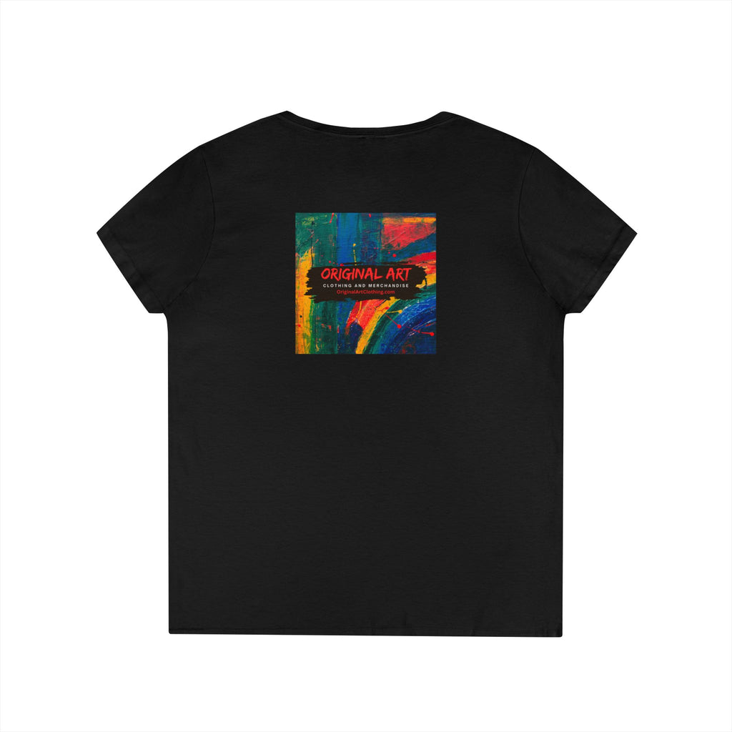Live Music Is My Jam Ladies' V-Neck T-Shirt — Colorful 'Original Art' Back Print