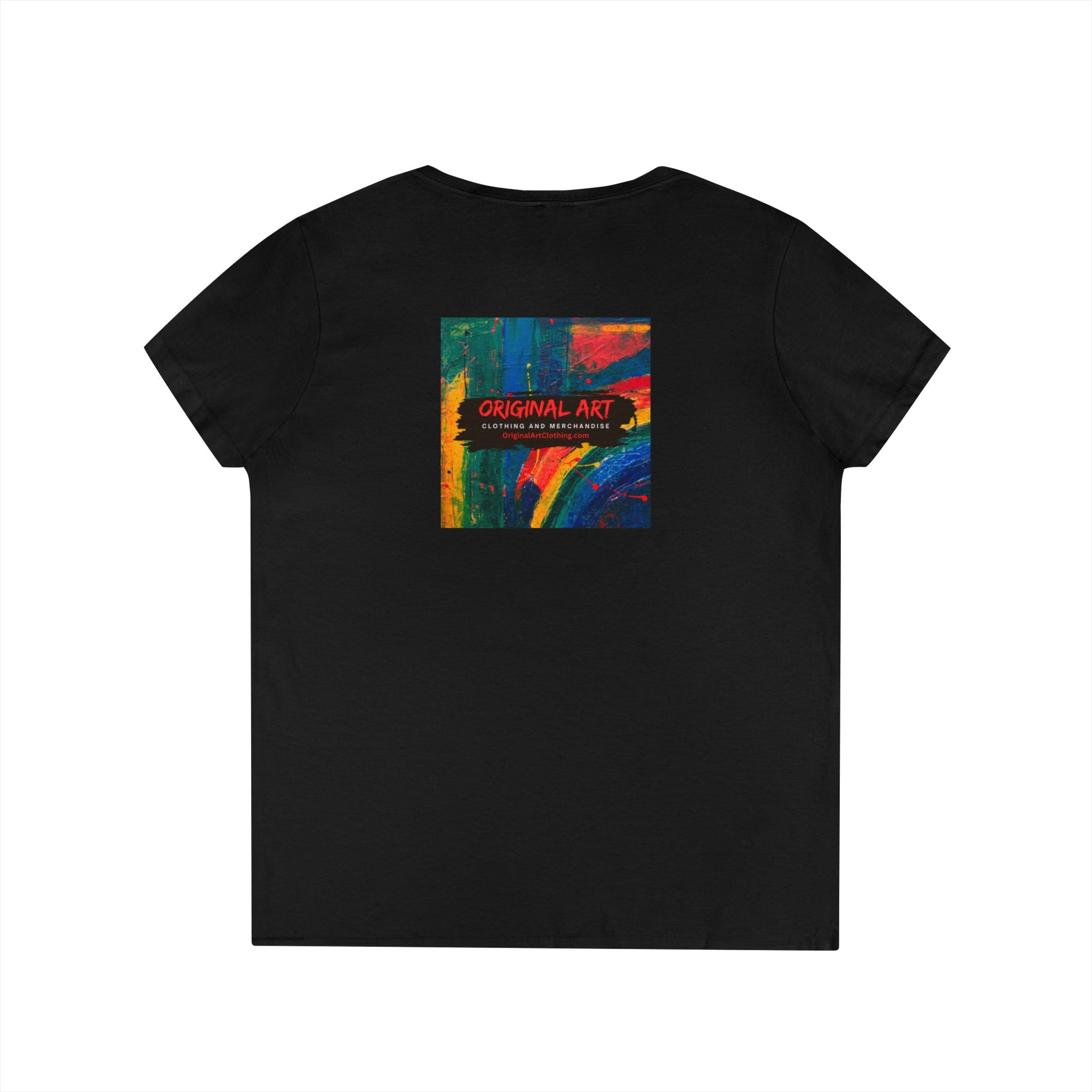 Live Music Is My Jam Ladies' V-Neck T-Shirt — Colorful 'Original Art' Back Print