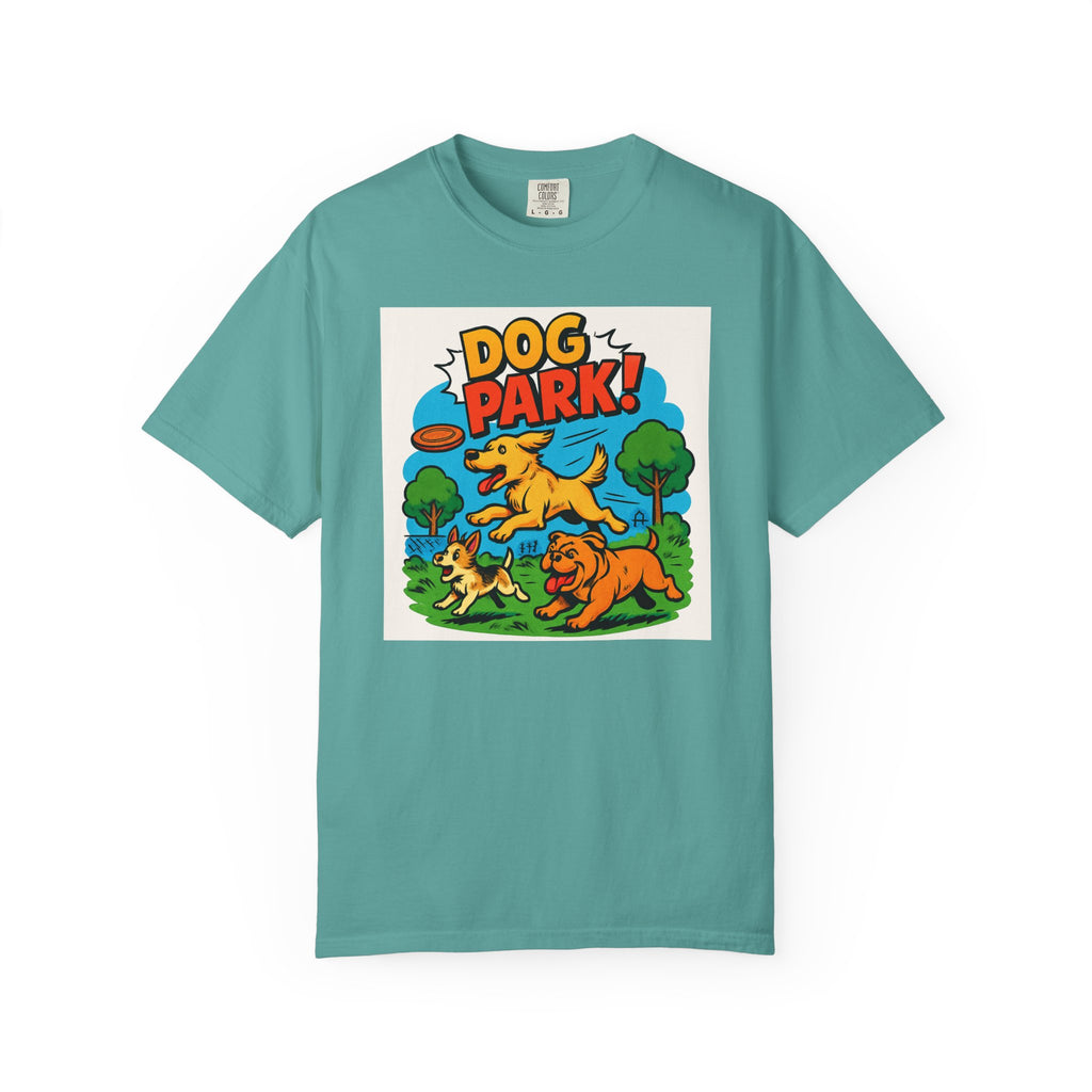 Playful Dog Park T-Shirt, Dog Lover Gift, Unisex Casual Wear, Pet Owner Apparel, Summer Outing Tee