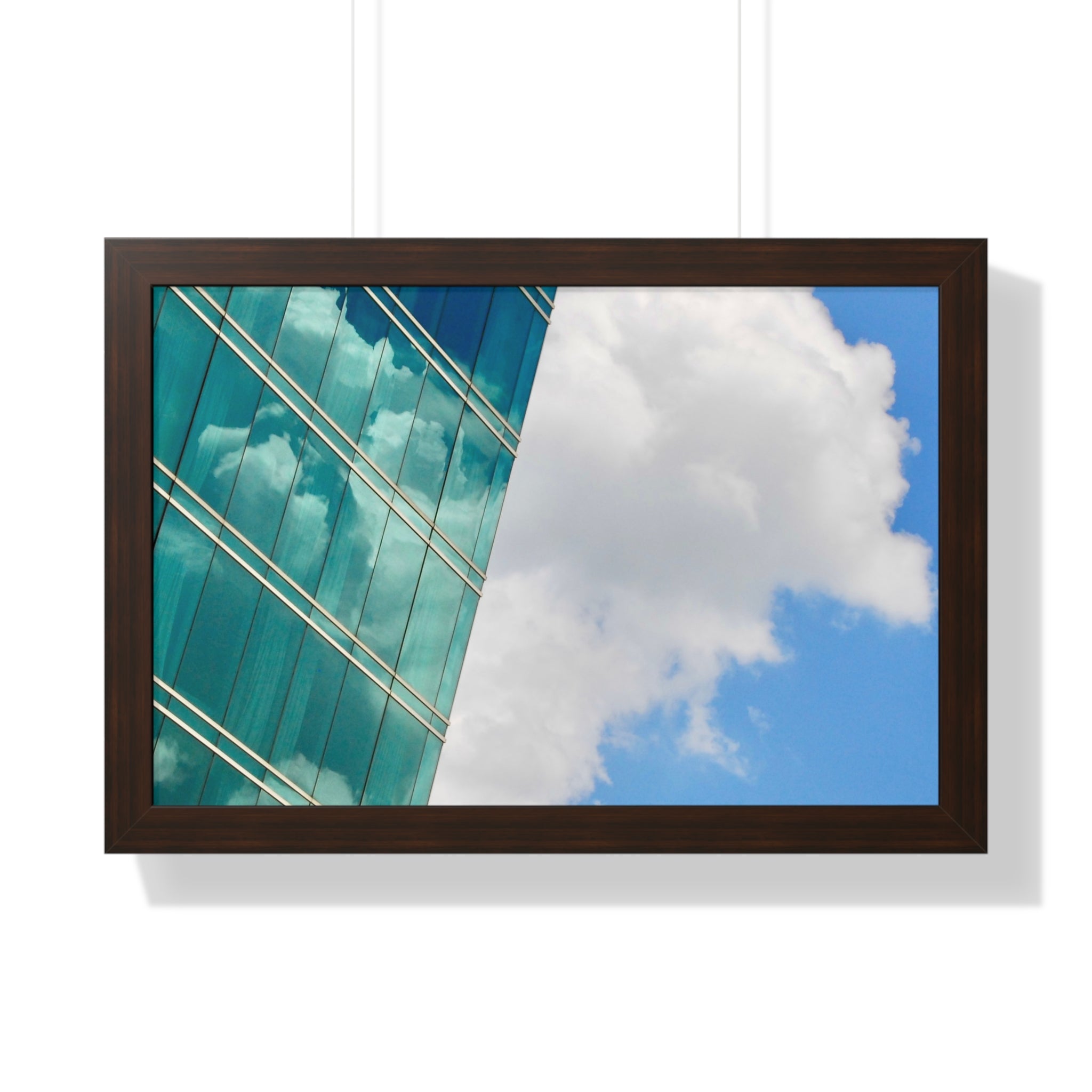 Modern City Reflection & Cloudscape Framed Wall Art
