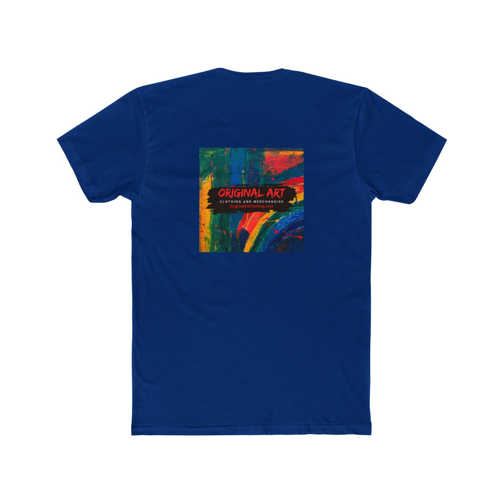Retro Prism Graphic Tee — Rainbow Light & Abstract Back Art Cotton T‑Shirt