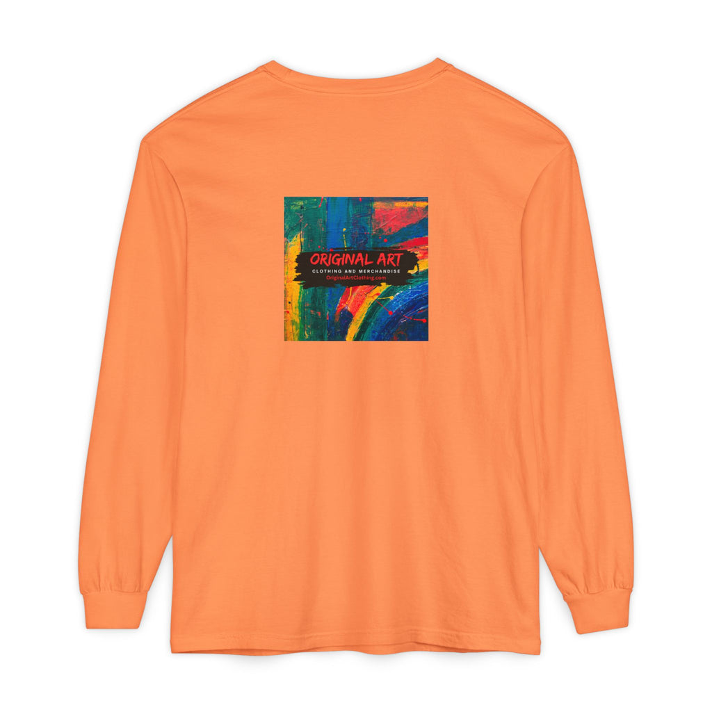 I Teach. Kids First. Long Sleeve Teacher T-Shirt — Colorful 'Original Art' Back Print