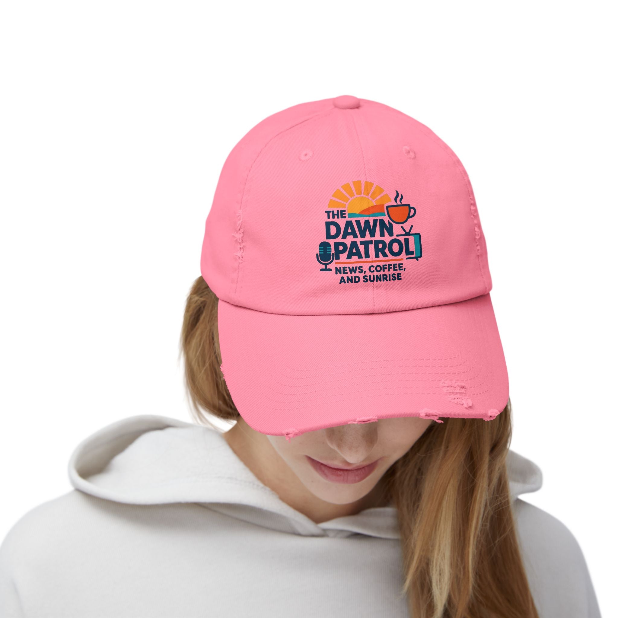 Dawn Patrol Distressed Cap - 'News, Coffee, and Sunrise' Vintage Baseball Hat
