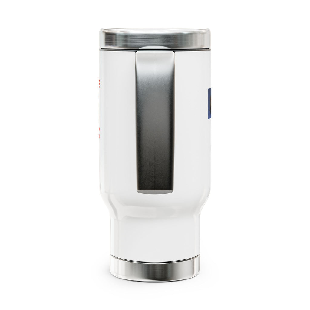 Insulated 14oz Travel Mug with Handle — “A Mom’s WiFi” Coffee Tumbler (Stainless Steel)