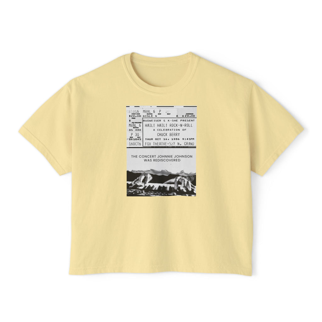 'The Concert: Johnnie Johnson' Ticket Design Graphic Boxy Tee