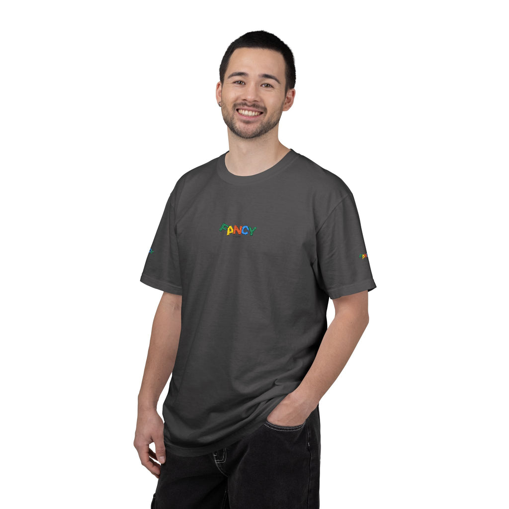 "Fancy" Colorful Logo T-Shirt — Small Chest & Sleeve Graphic