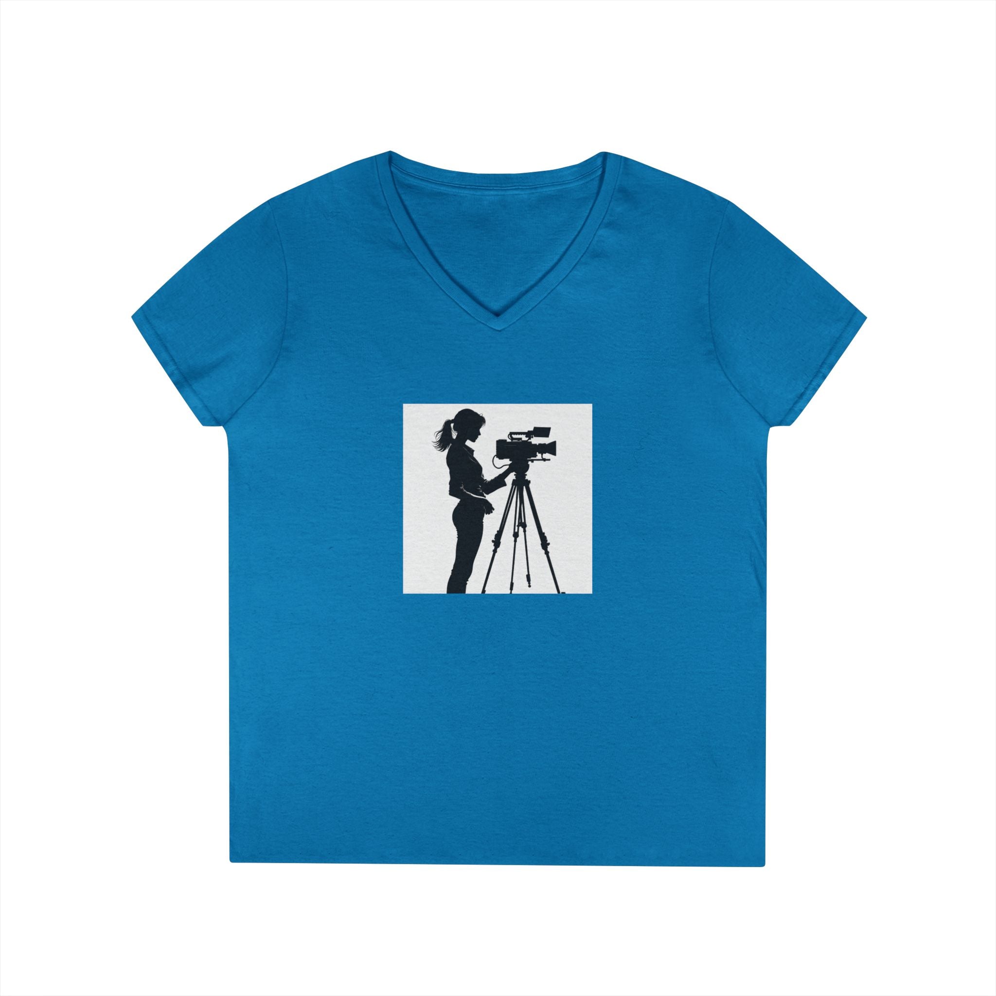 "Behind Every Great Story is Great Video "Camerawoman V-Neck Tee