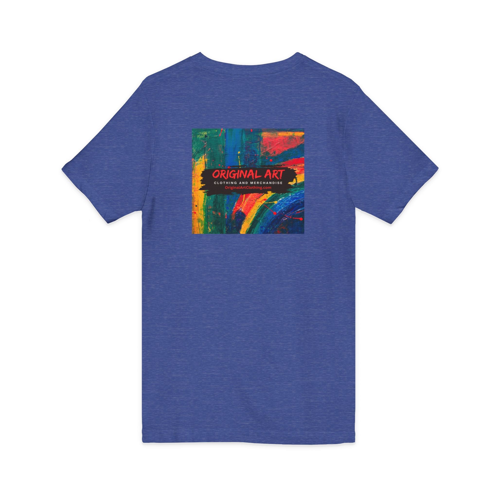 'Fancy" Colorful V-Neck Tee — 'Fancy' Front Script & Original Art Back