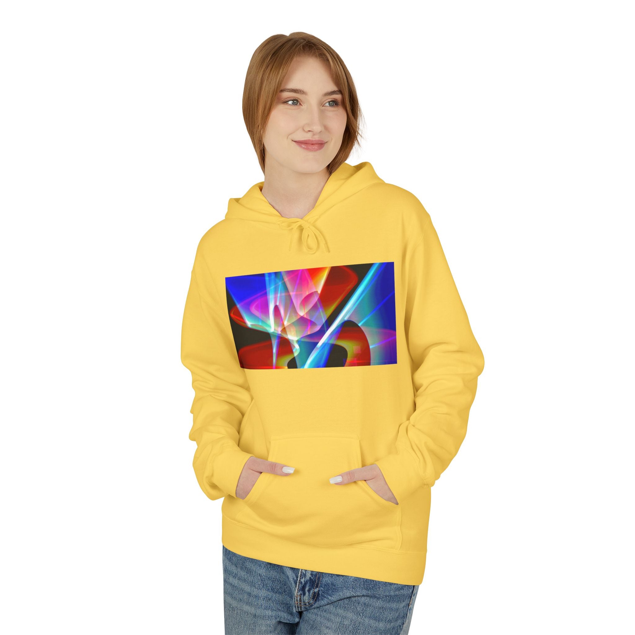 Vibrant Abstract Art Fleece Hoodie