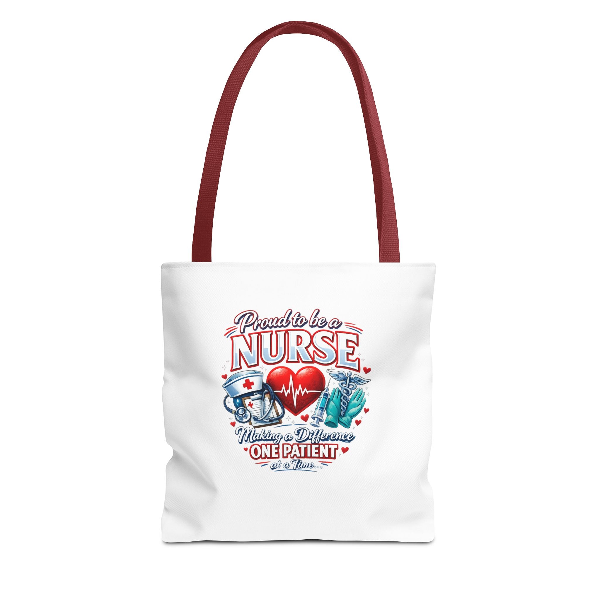 Nurse Tote Bag - "Proud to be a Nurse" Medical Heartbeat Design