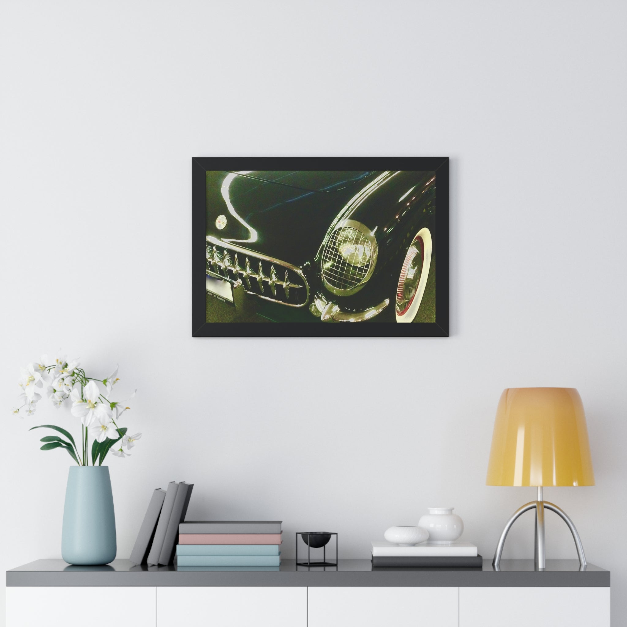 Vintage Corvette Front - Framed Automotive Poster
