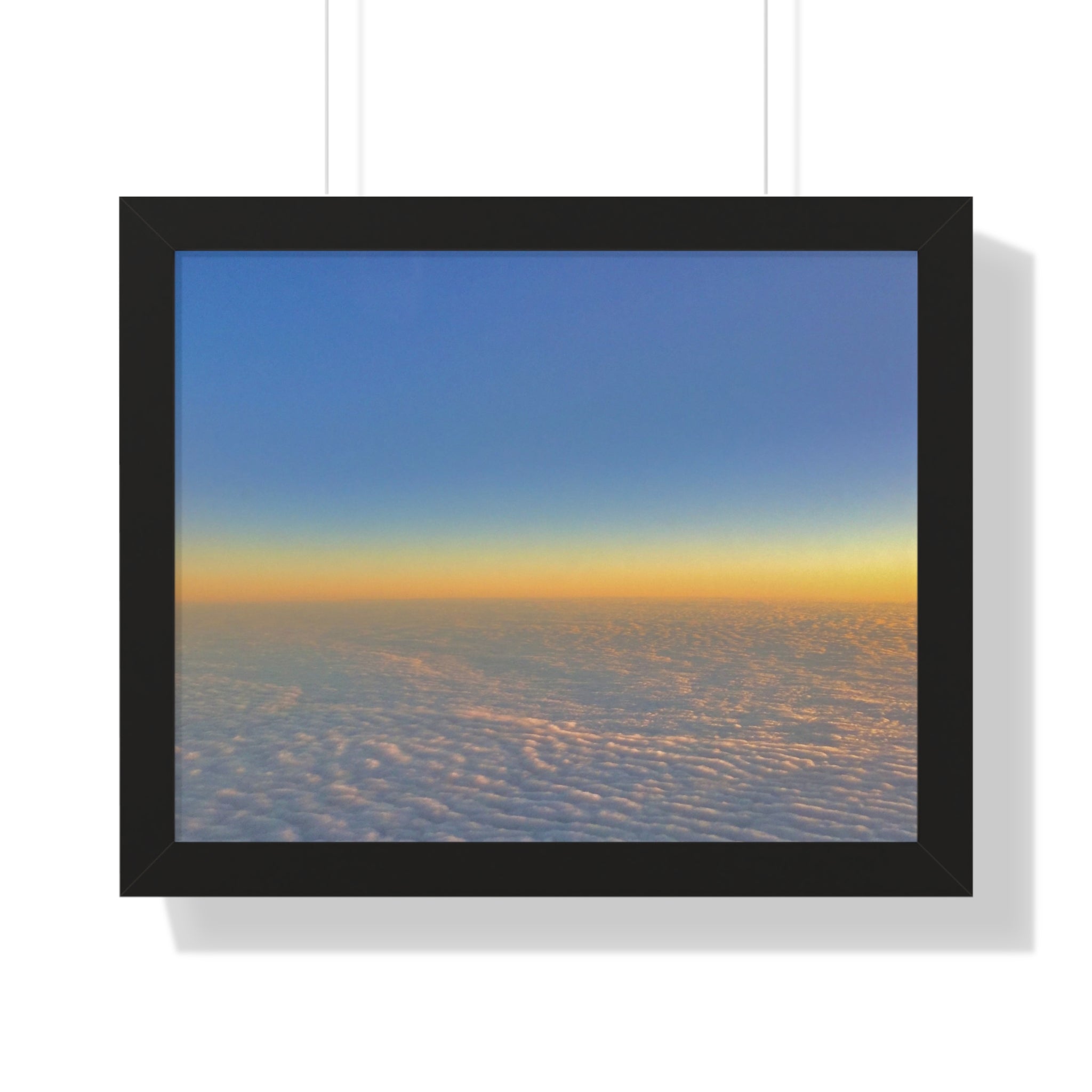 Sunset Over Clouds Framed Horizontal Poster
