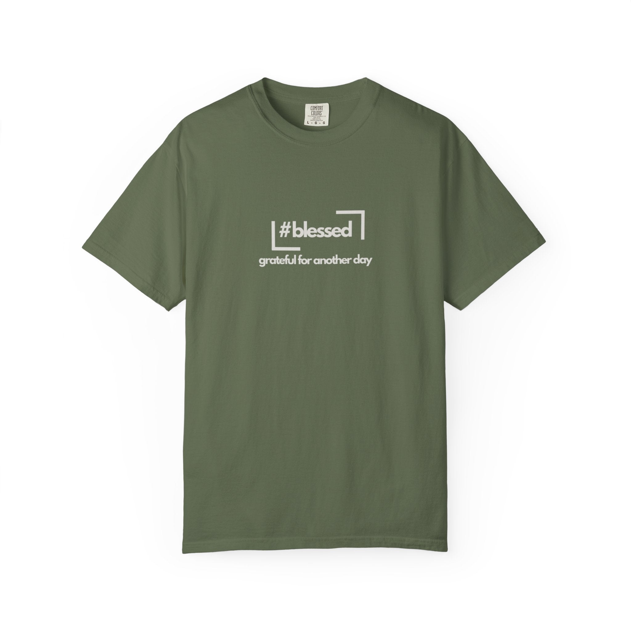 Blessed Hashtag T-Shirt — "#blessed grateful for another day" Casual Graphic Tee