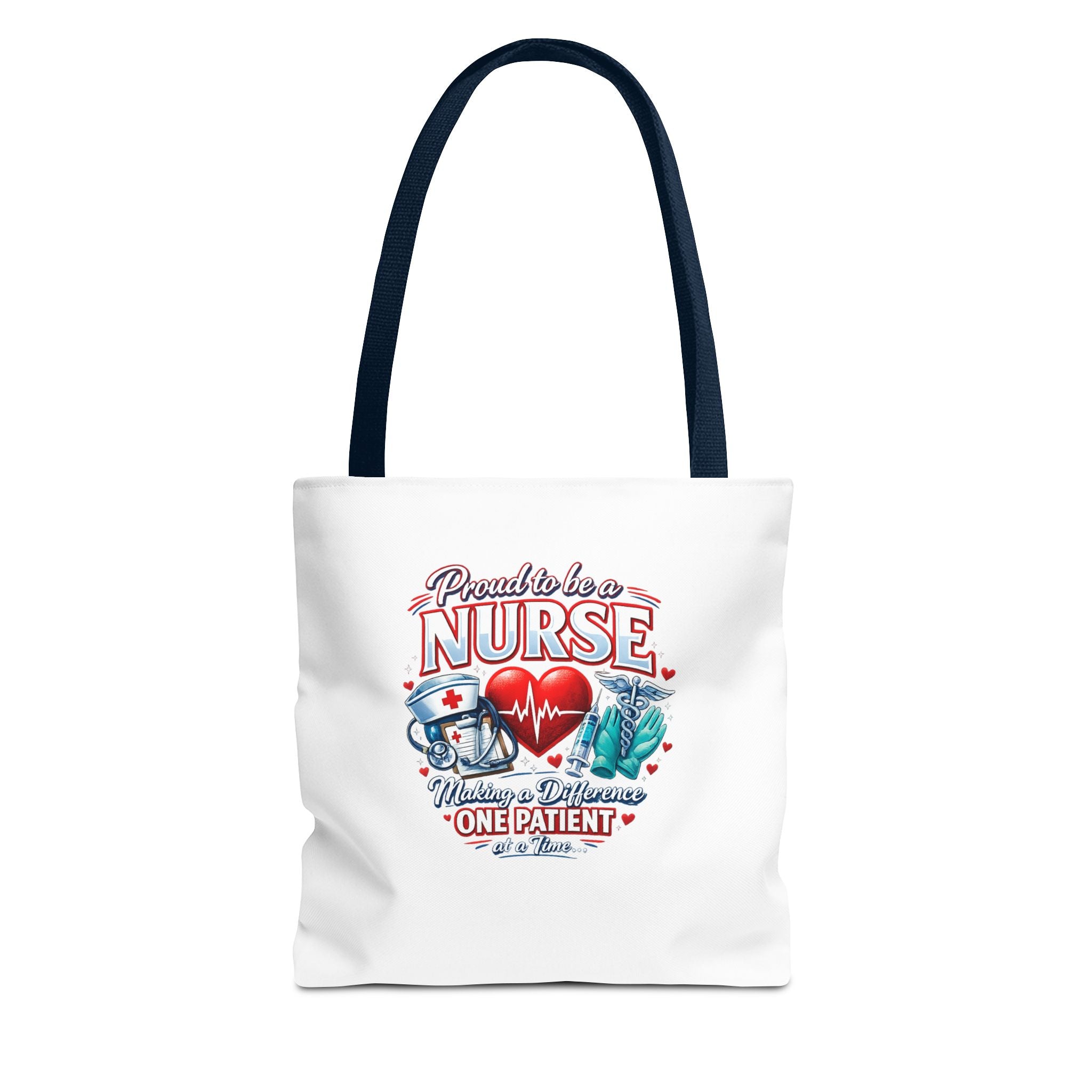Nurse Tote Bag - "Proud to be a Nurse" Medical Heartbeat Design