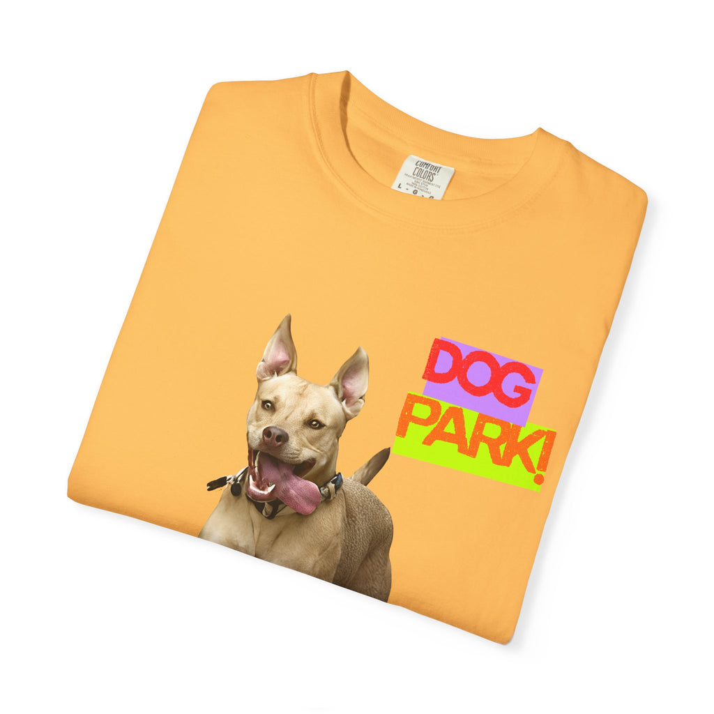 Dog Park Unisex Garment-Dyed T-shirt, Pet Lover Gift, Casual Wear, Summer Fashion, Dog Owner Apparel