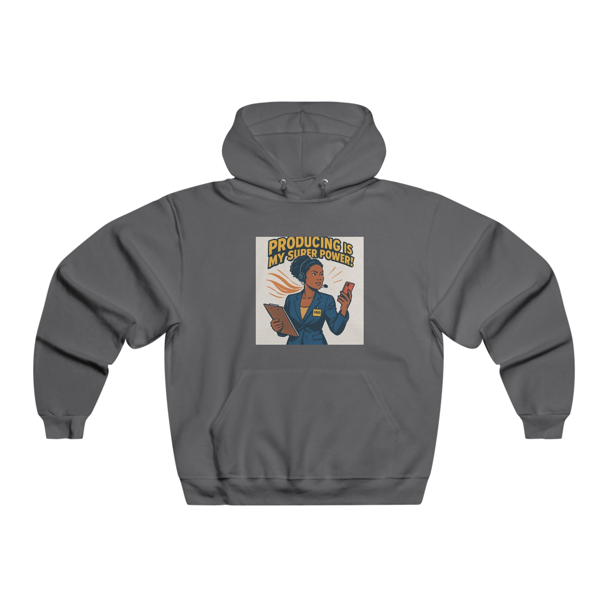Producing Is My Superpower Hoodie — Retro Filmmaker Graphic Sweatshirt