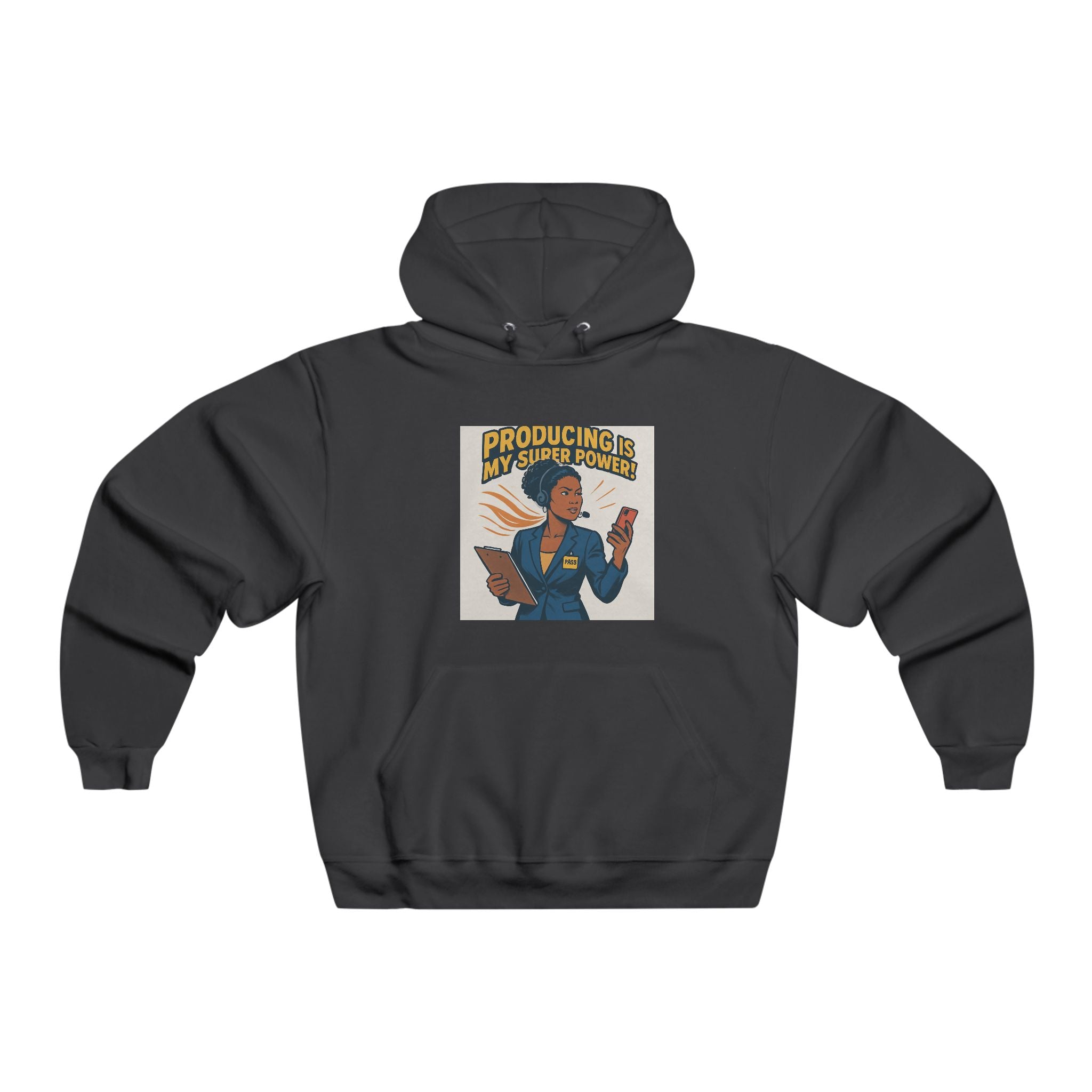Producing Is My Superpower Hoodie — Retro Filmmaker Graphic Sweatshirt