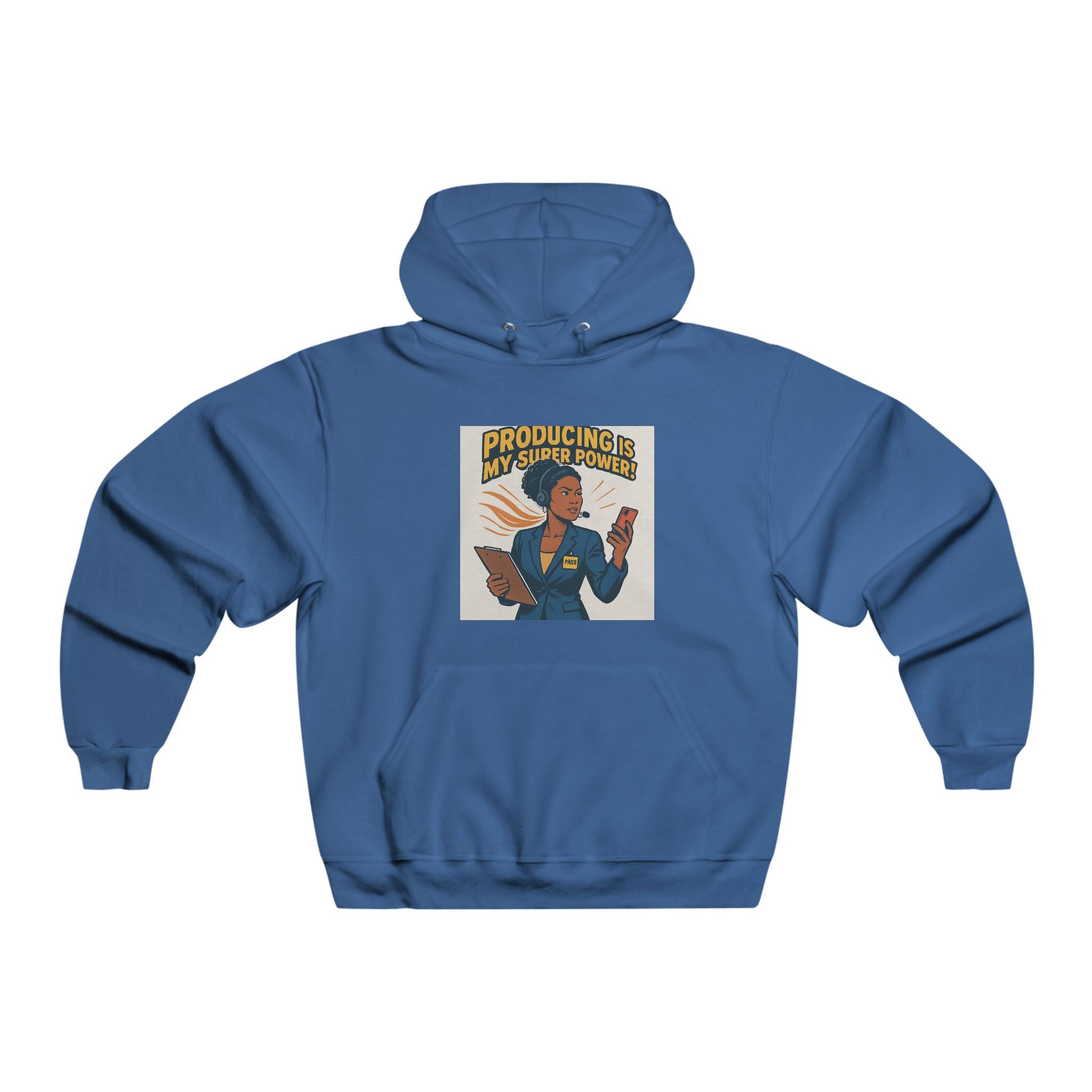 Producing Is My Superpower Hoodie — Retro Filmmaker Graphic Sweatshirt