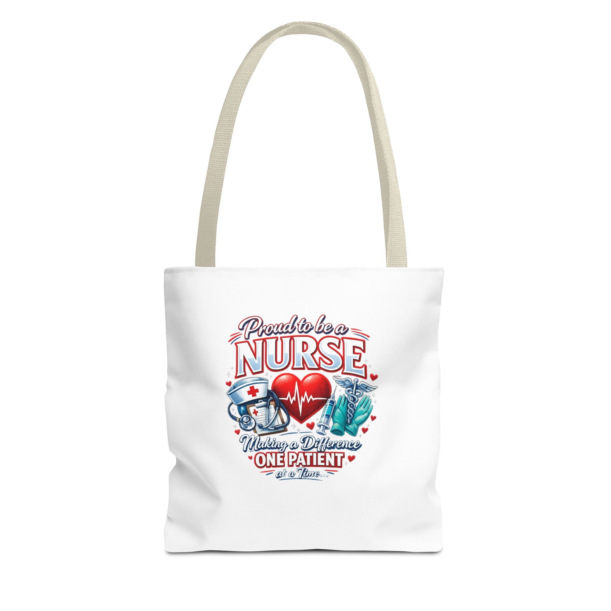 Nurse Tote Bag - "Proud to be a Nurse" Medical Heartbeat Design