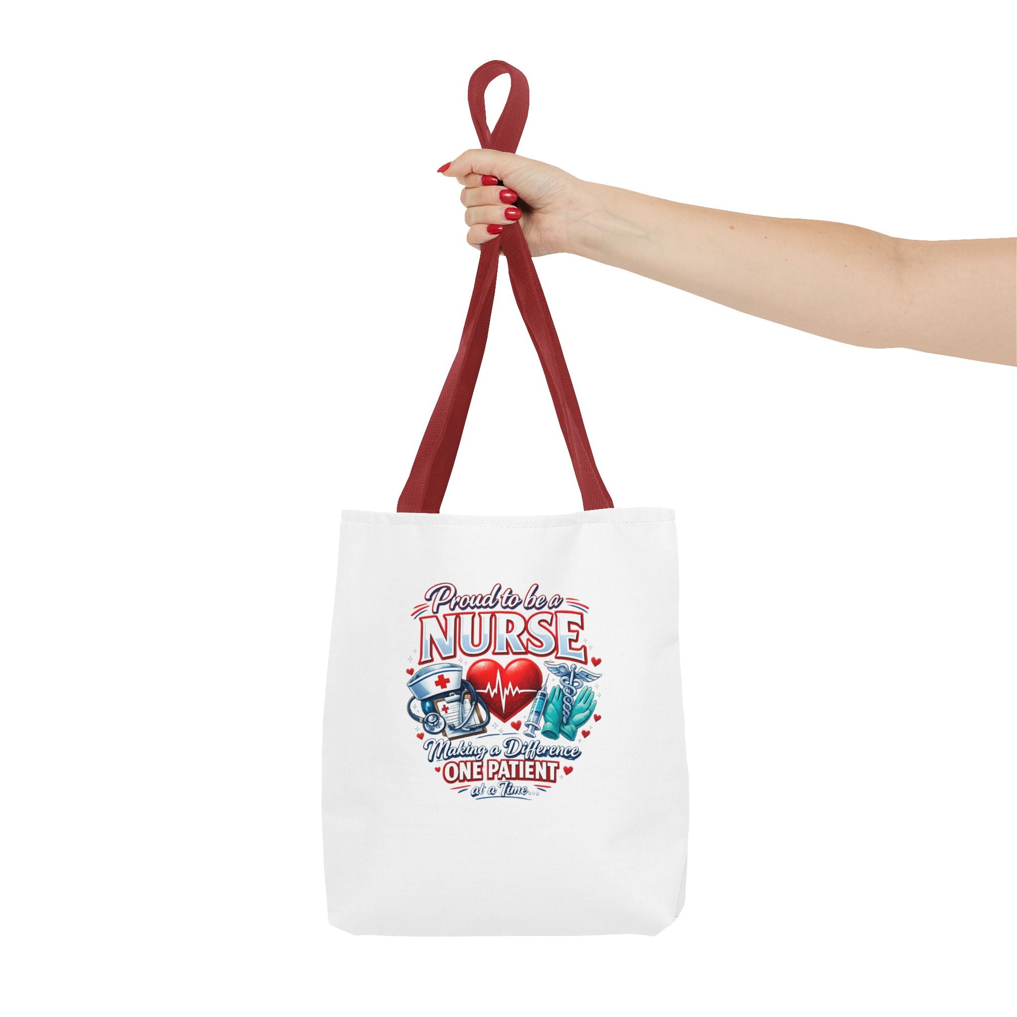 Nurse Tote Bag - "Proud to be a Nurse" Medical Heartbeat Design