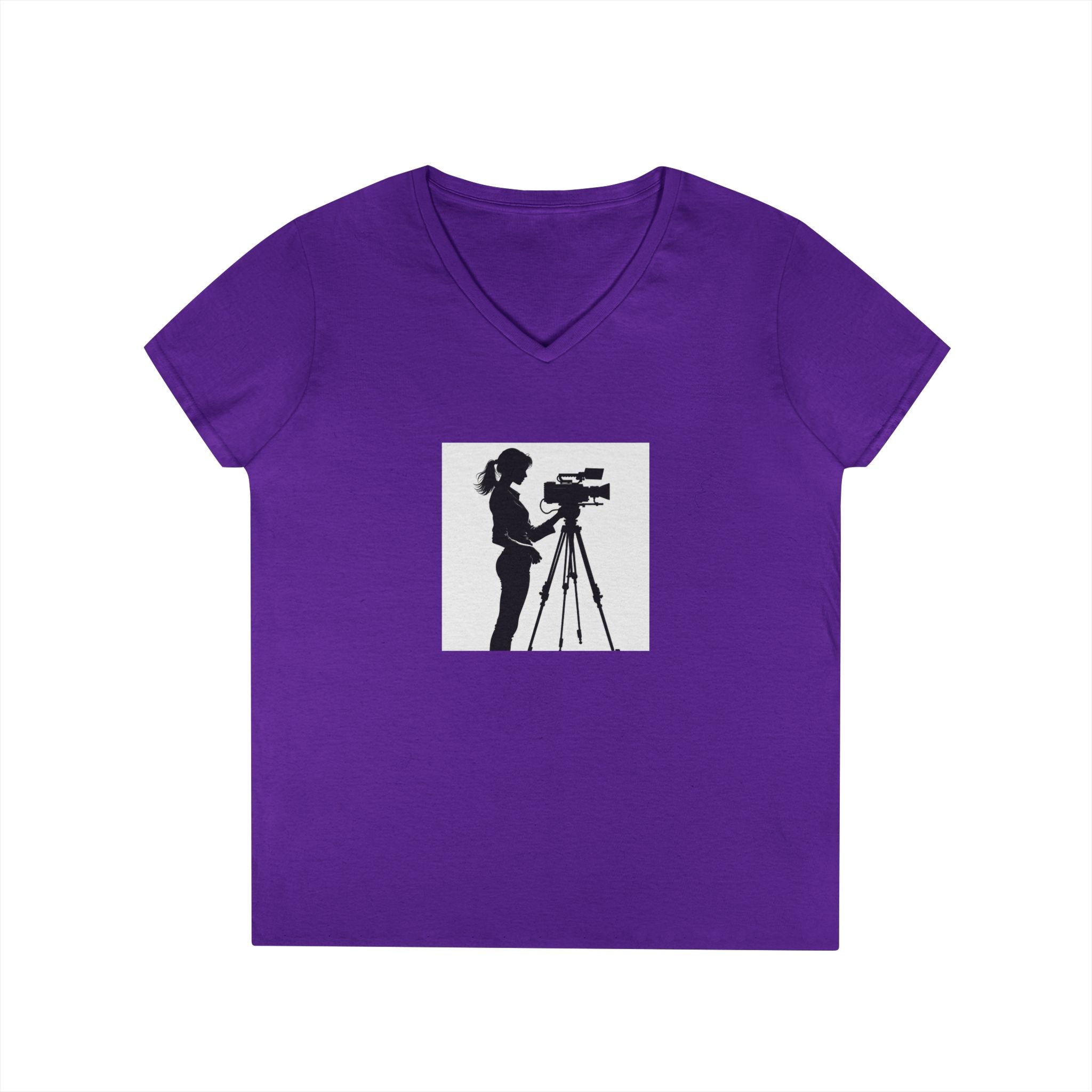 "Behind Every Great Story is Great Video "Camerawoman V-Neck Tee