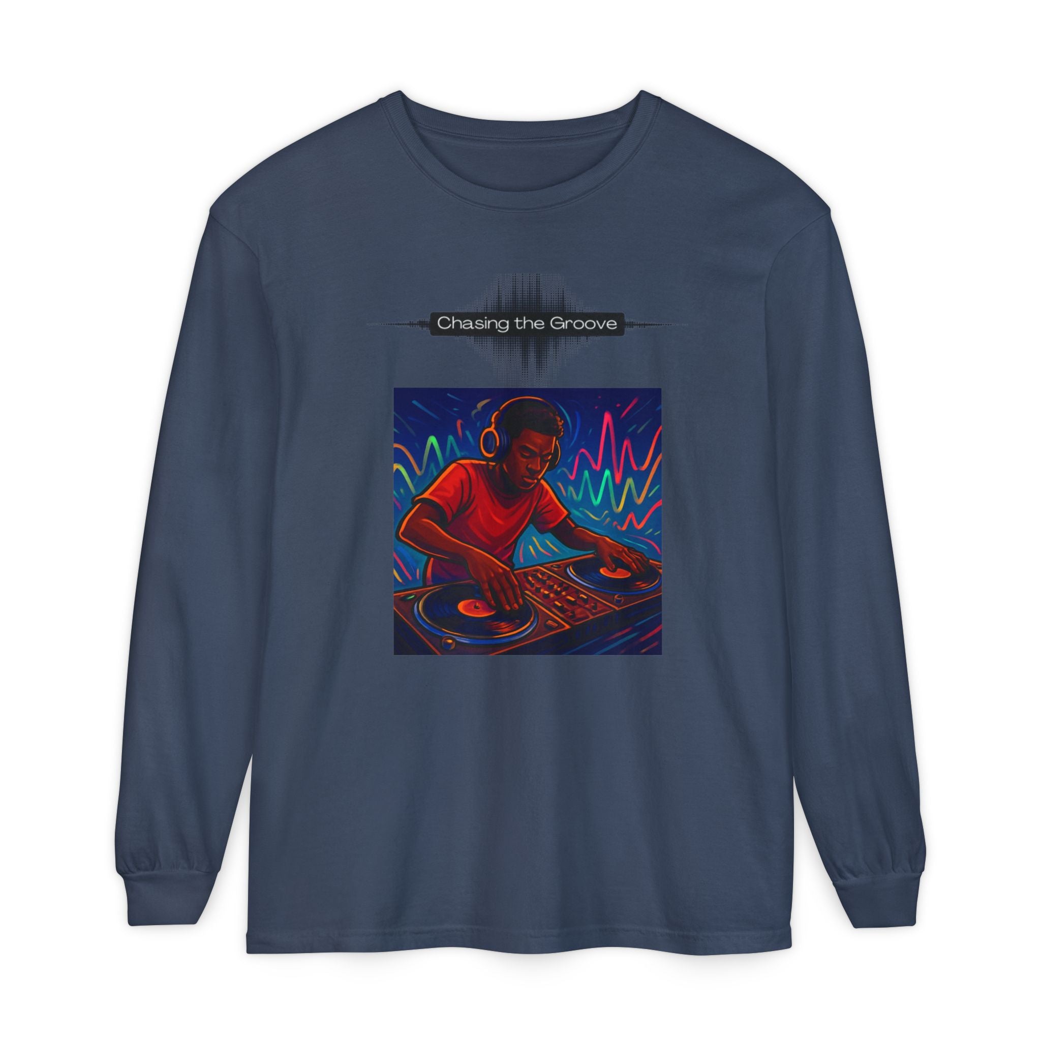 "Chasing the Groove" Long Sleve T-Shirt  Minimal Front + Original Art Back
