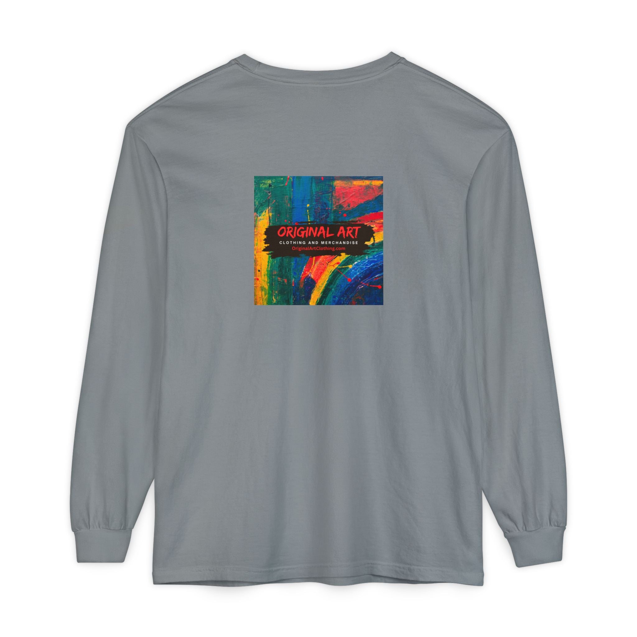I Teach. Kids First. Long Sleeve Teacher T-Shirt — Colorful 'Original Art' Back Print
