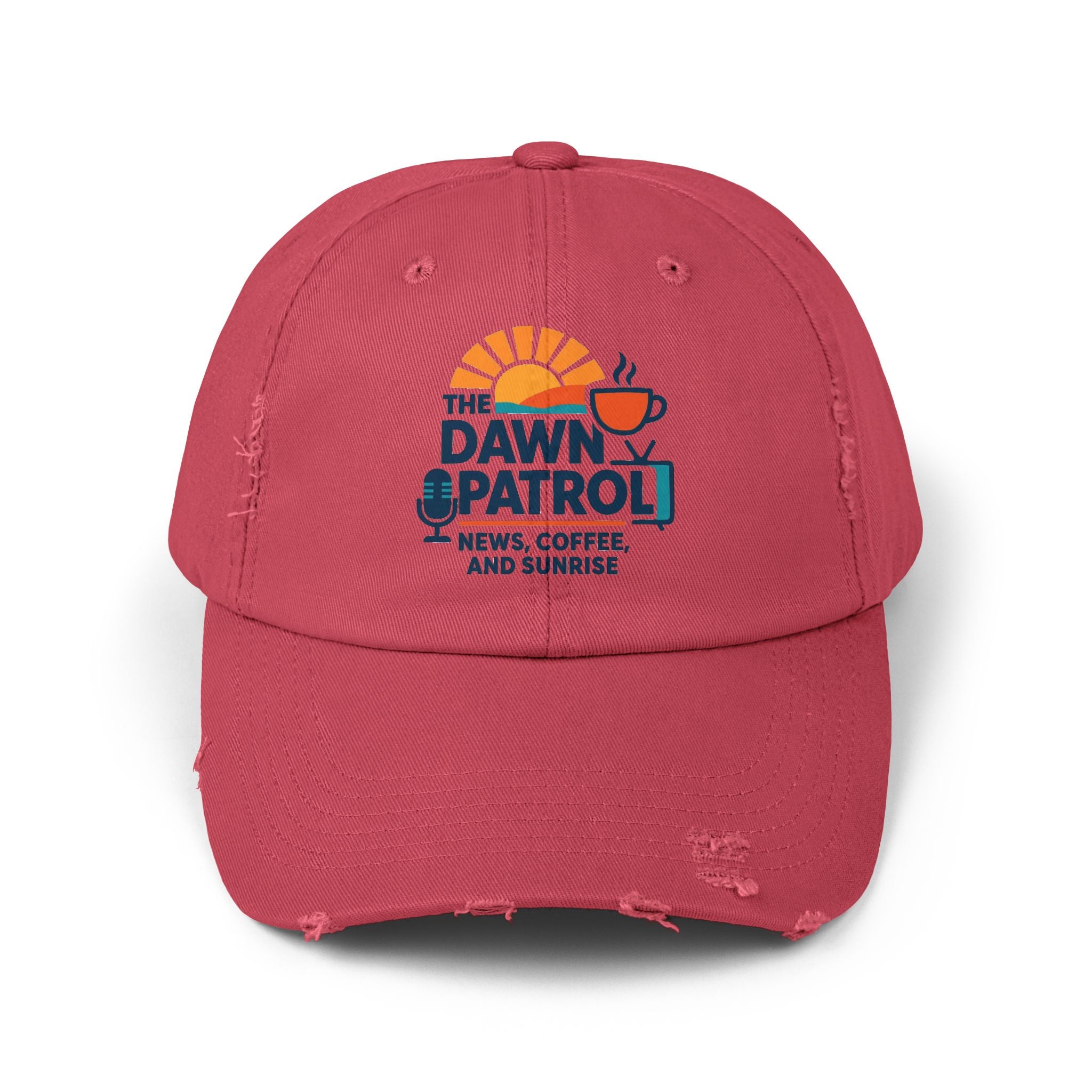 Dawn Patrol Distressed Cap - 'News, Coffee, and Sunrise' Vintage Baseball Hat