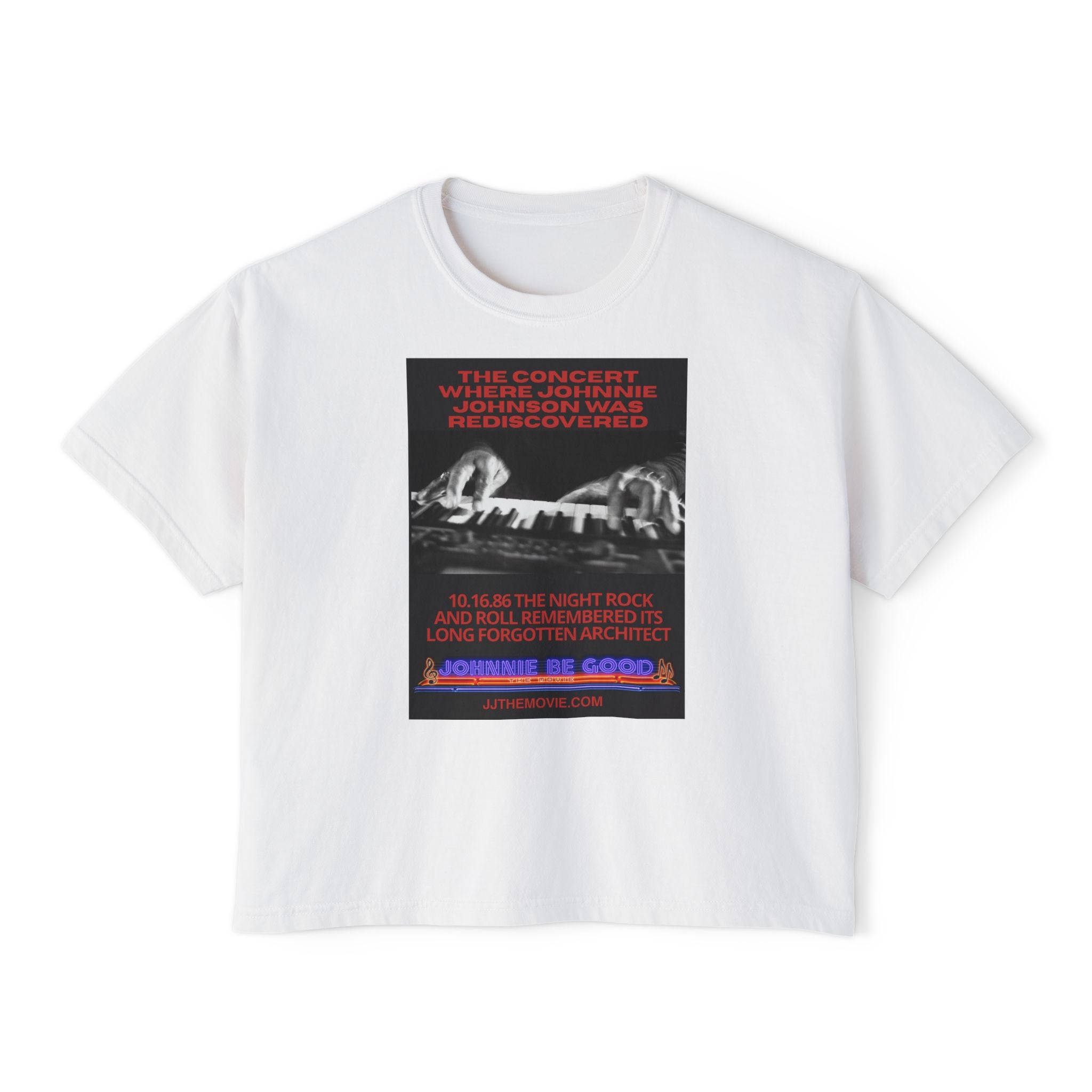 'The Concert: Johnnie Johnson' Ticket Design Graphic Boxy Tee