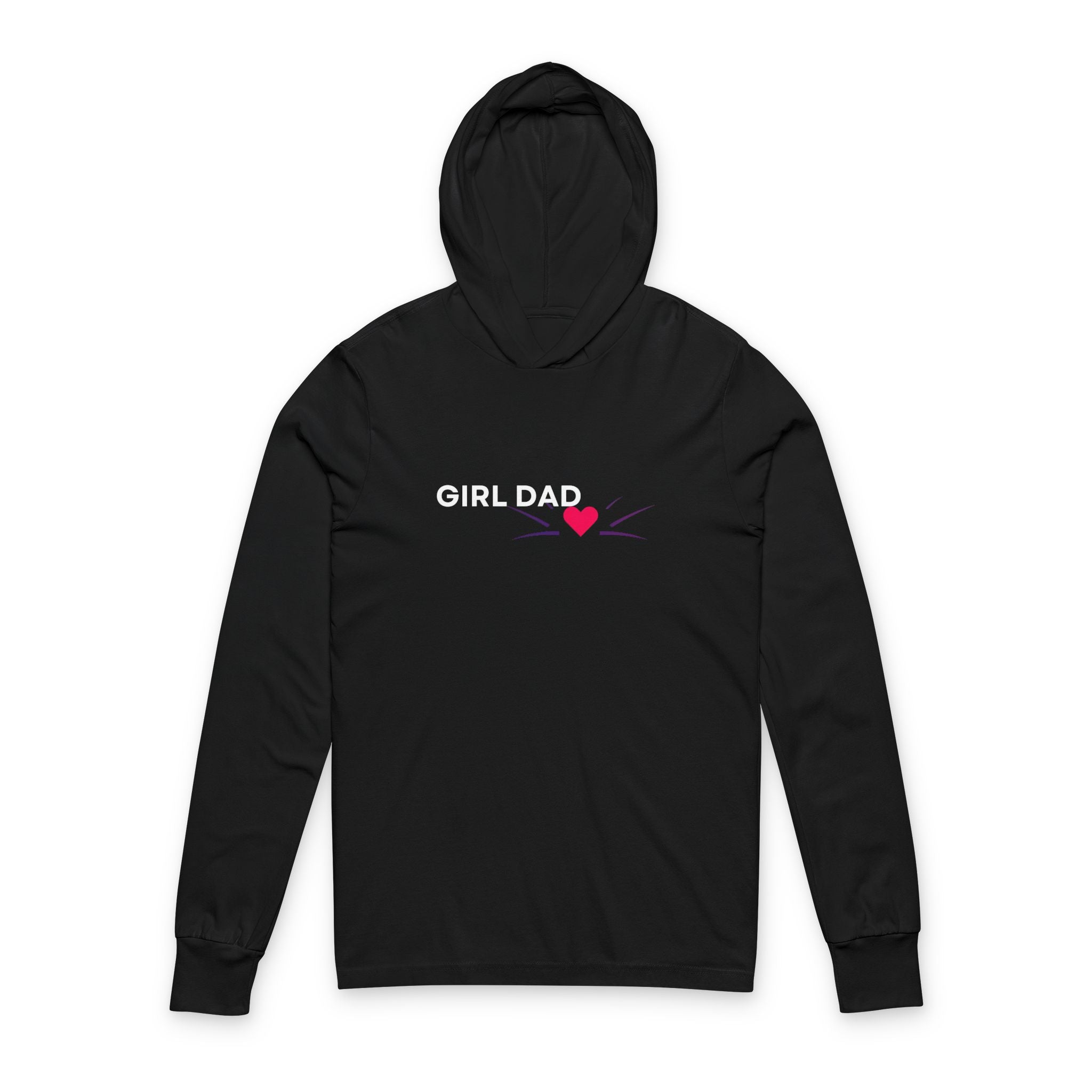 Girl Dad Hoodie — Heart Graphic Hooded Long-Sleeve Tee for Proud Fathers