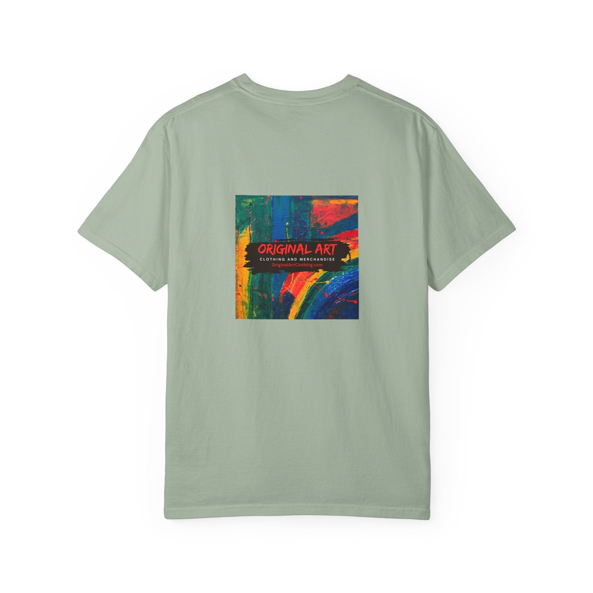 Teacher T-Shirt — "I teach. I make it make sense." with Colorful Original Art Back Print