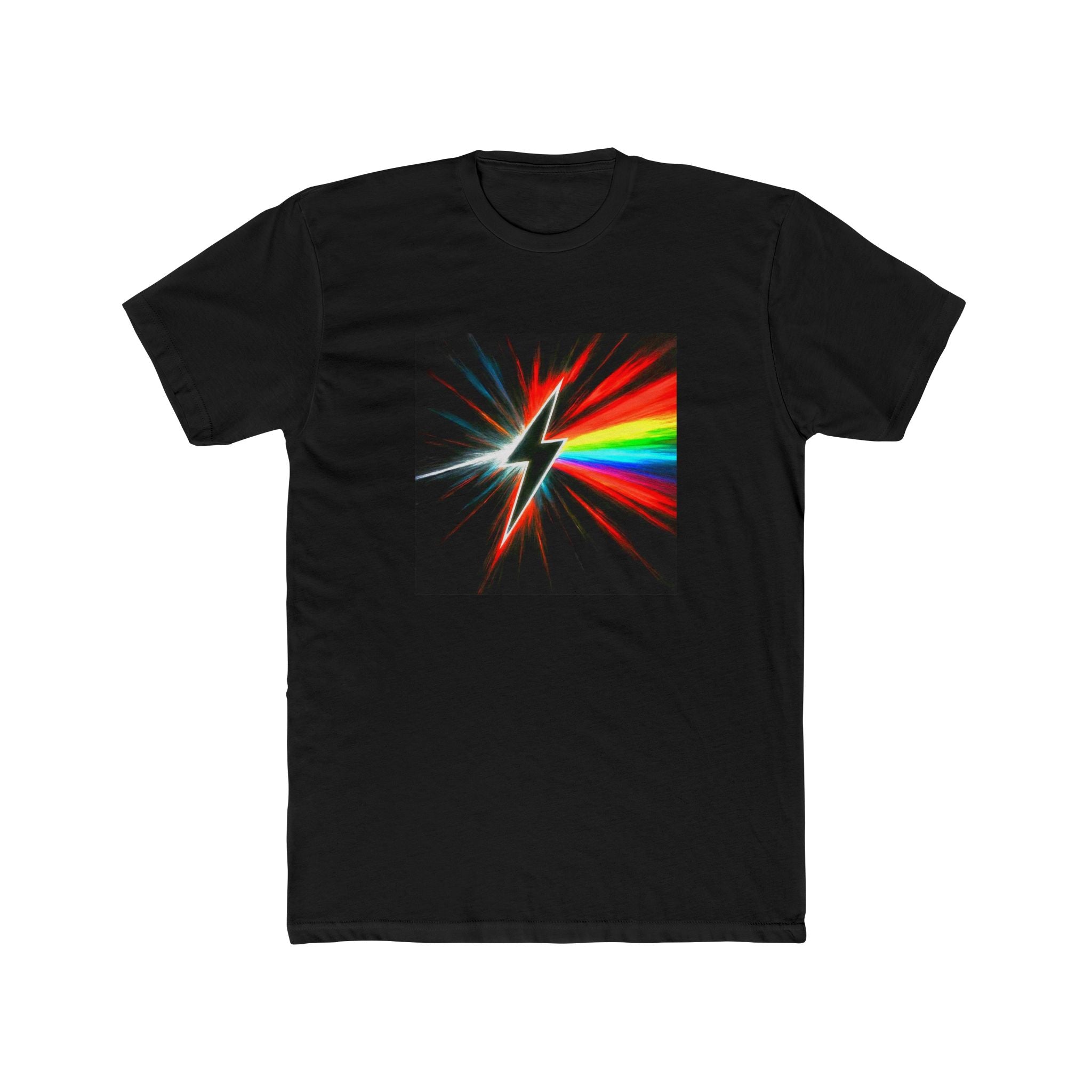 Lightning Prism Crew Tee — Retro Electric Graphic T-Shirt