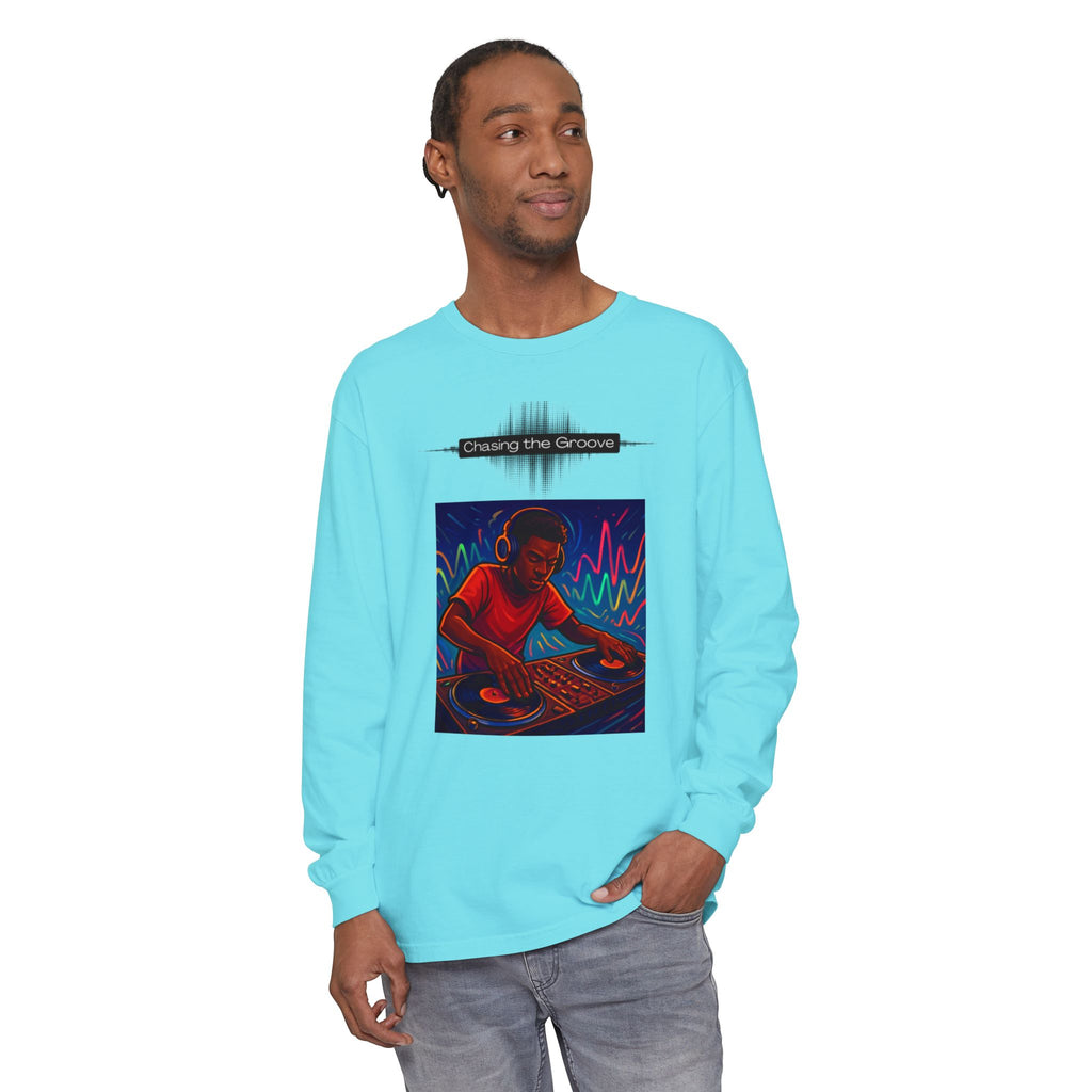 "Chasing the Groove" Long Sleve T-Shirt  Minimal Front + Original Art Back