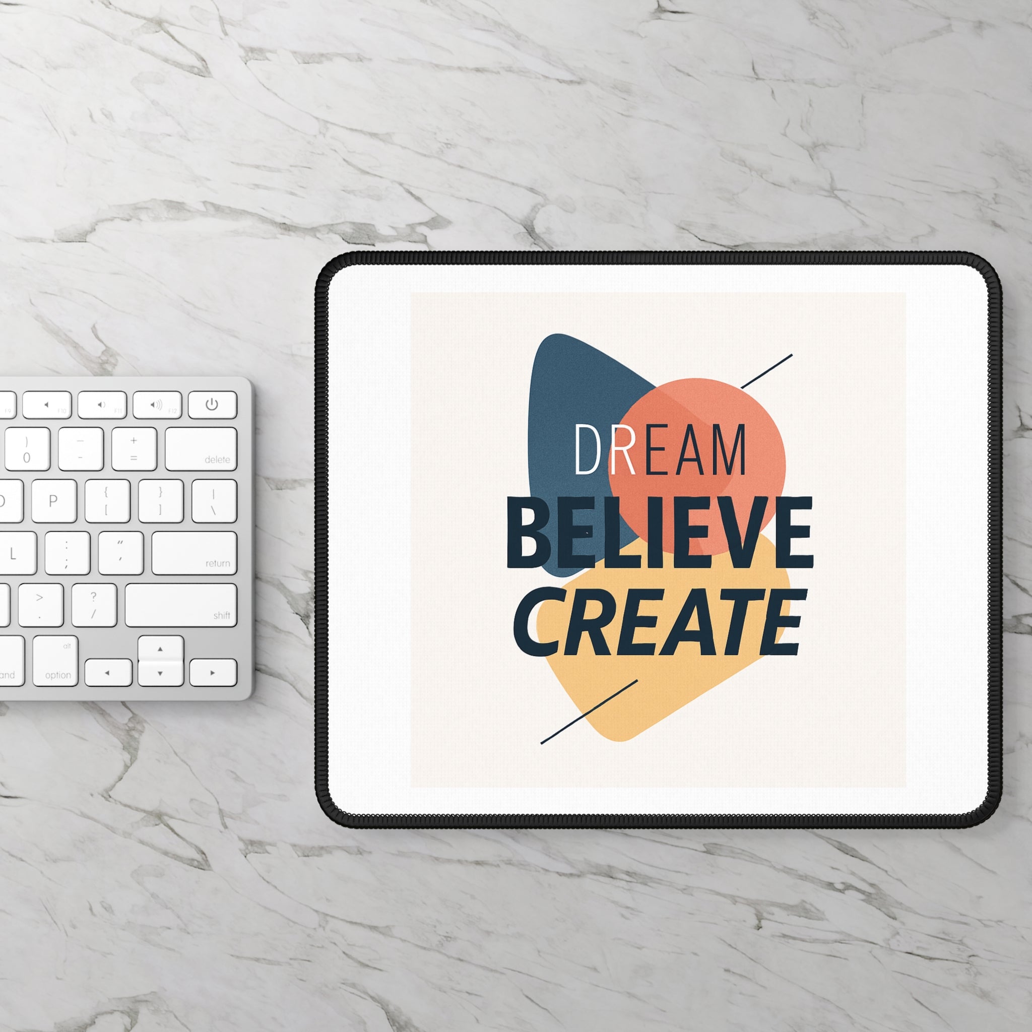 Dream Believe Create Inspirational Gaming Mouse Pad - Dream Believe Create, Office Gift, Gamer Desk Decor, Motivational Accessories, Home Office Must-Have