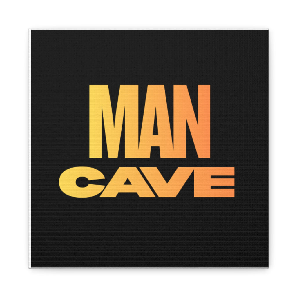 Man Cave Canvas Wall Art — Retro Gradient Typography