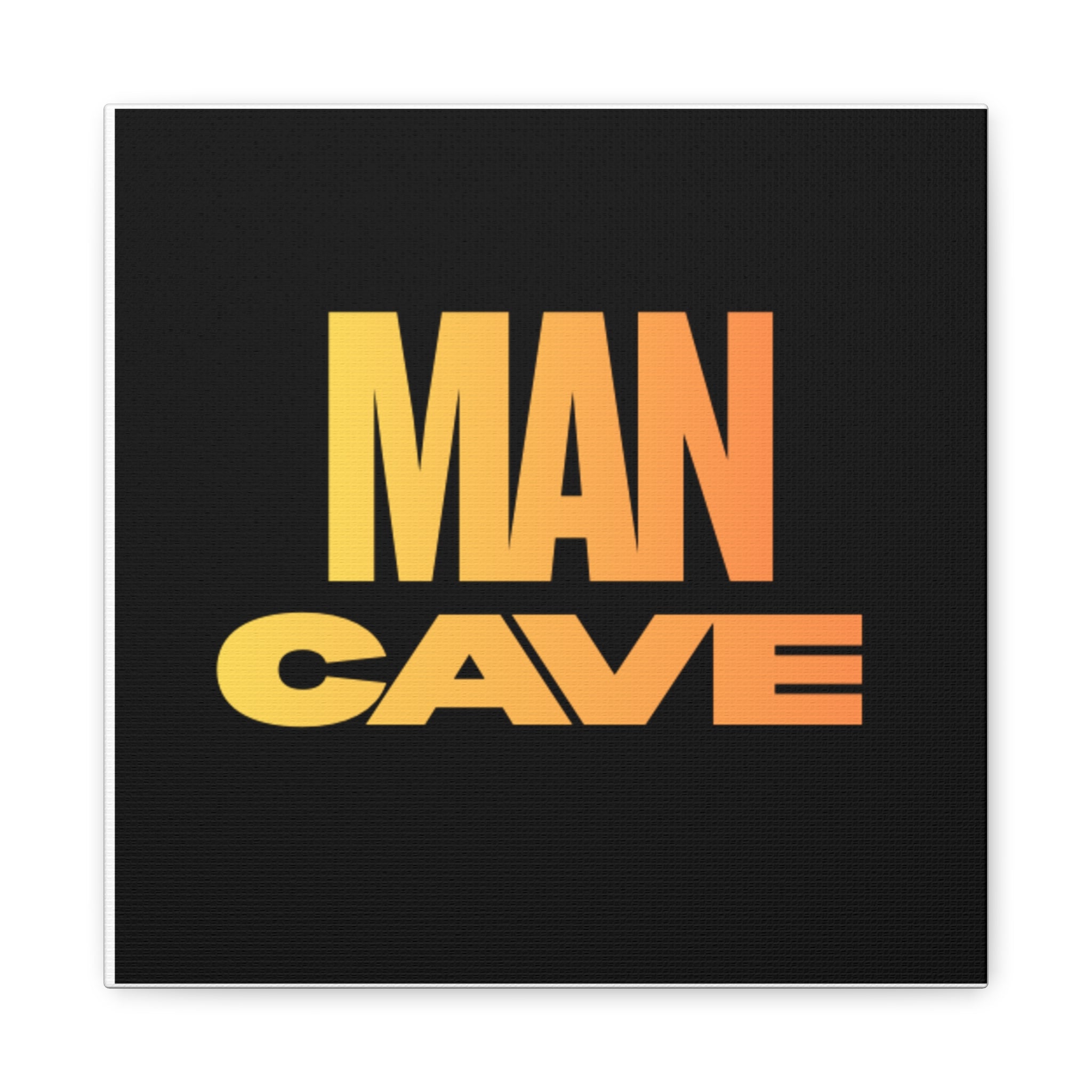 Man Cave Canvas Wall Art — Retro Gradient Typography