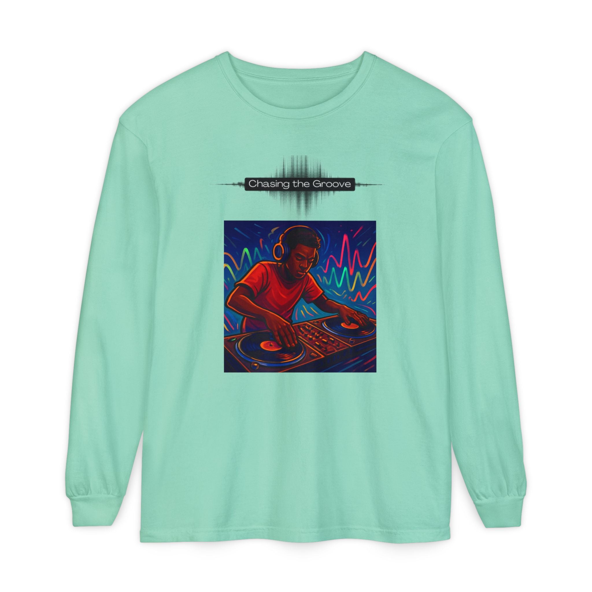 "Chasing the Groove" Long Sleve T-Shirt  Minimal Front + Original Art Back