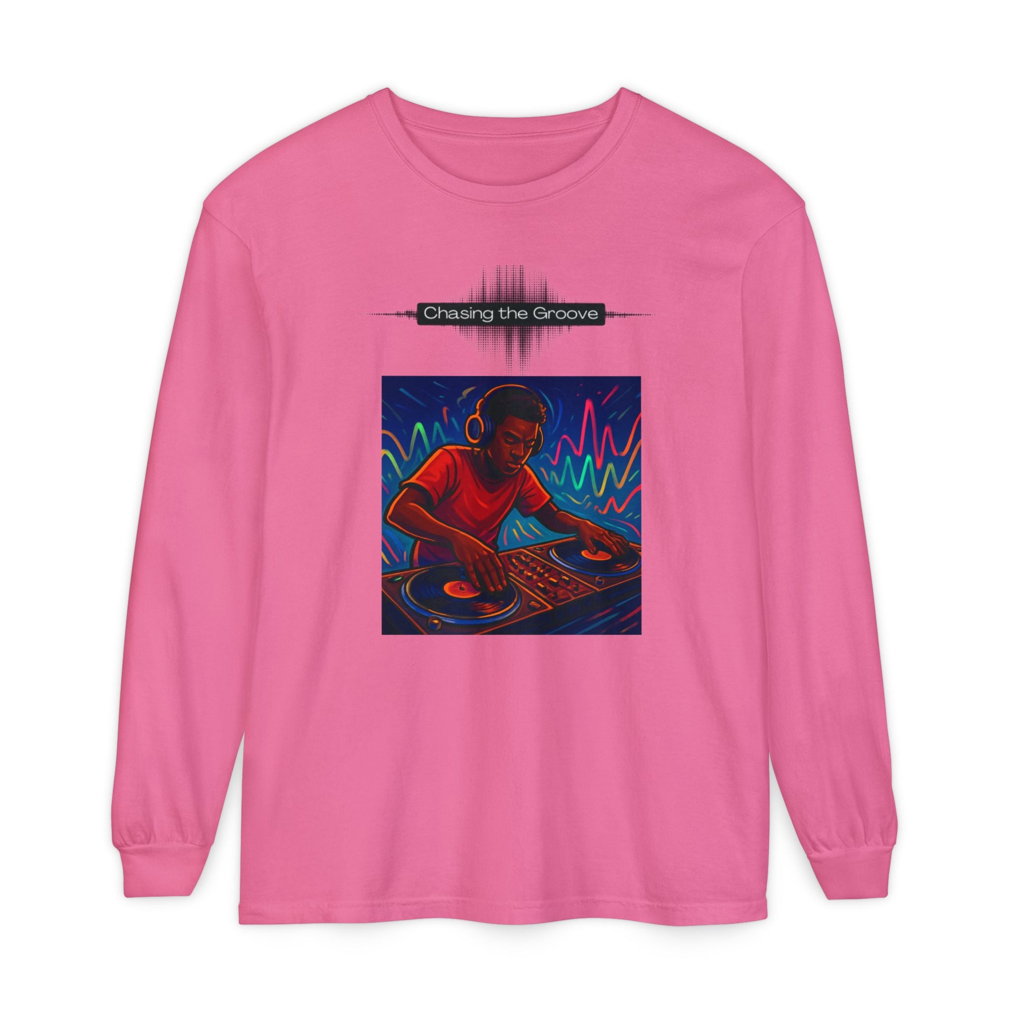 "Chasing the Groove" Long Sleve T-Shirt  Minimal Front + Original Art Back
