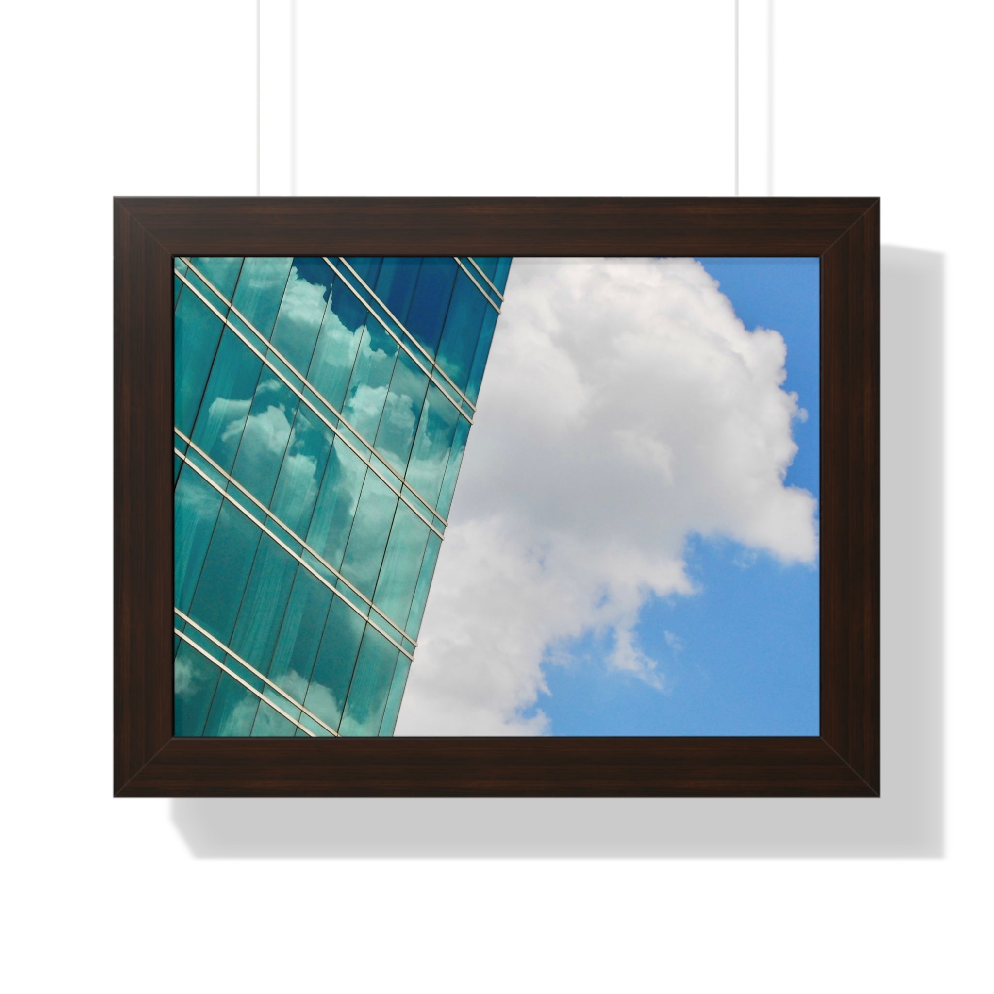 Modern City Reflection & Cloudscape Framed Wall Art