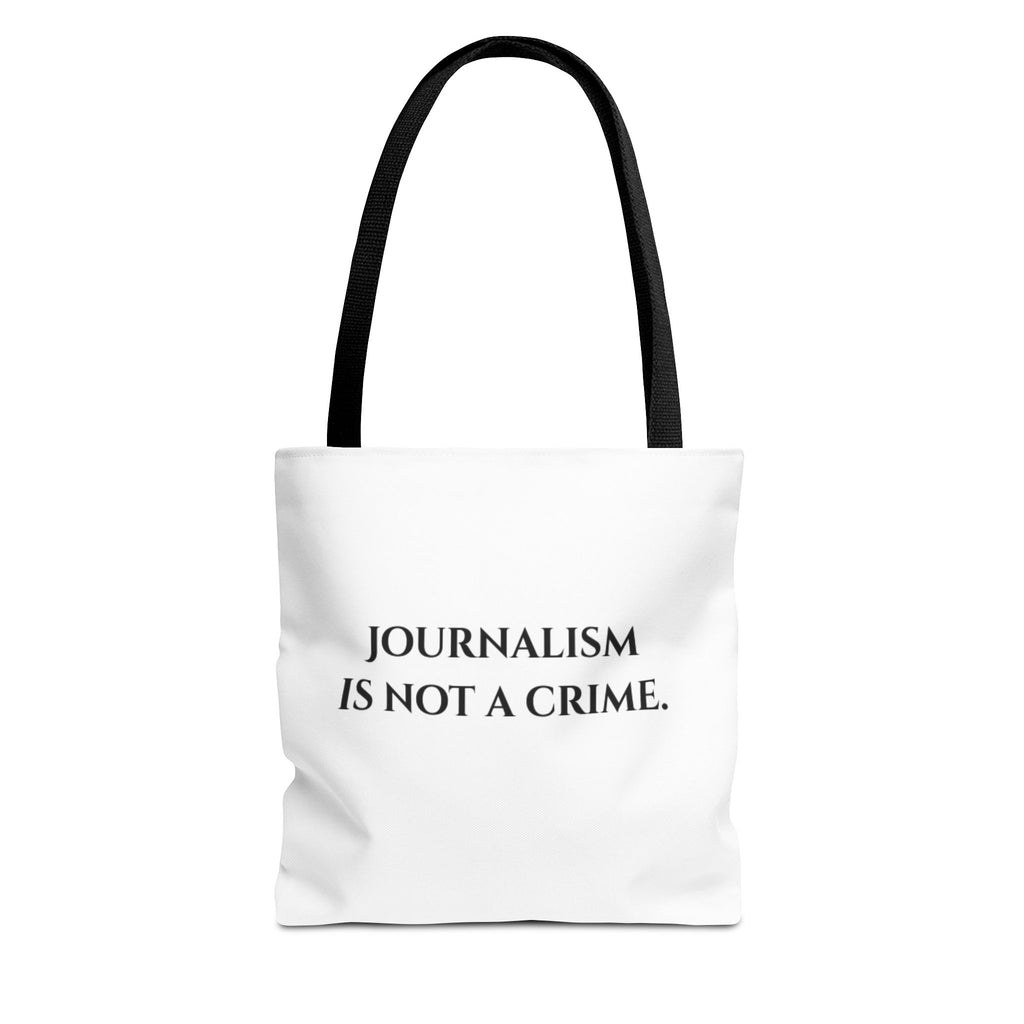 Journalism Is Not a Crime Tote Bag — Protest Statement Canvas Tote